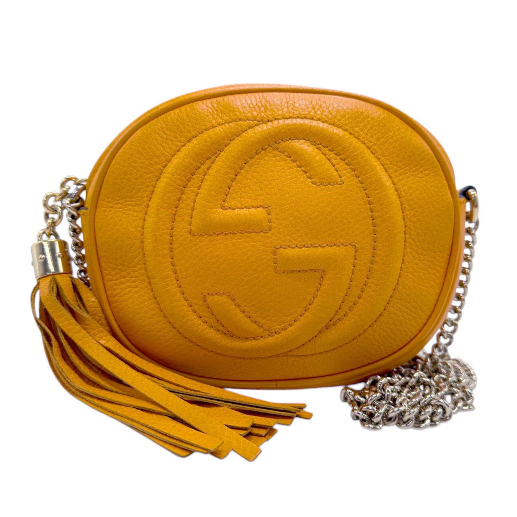 GUCCI shoulder bag Soho leather metal orange gold women's z3000
