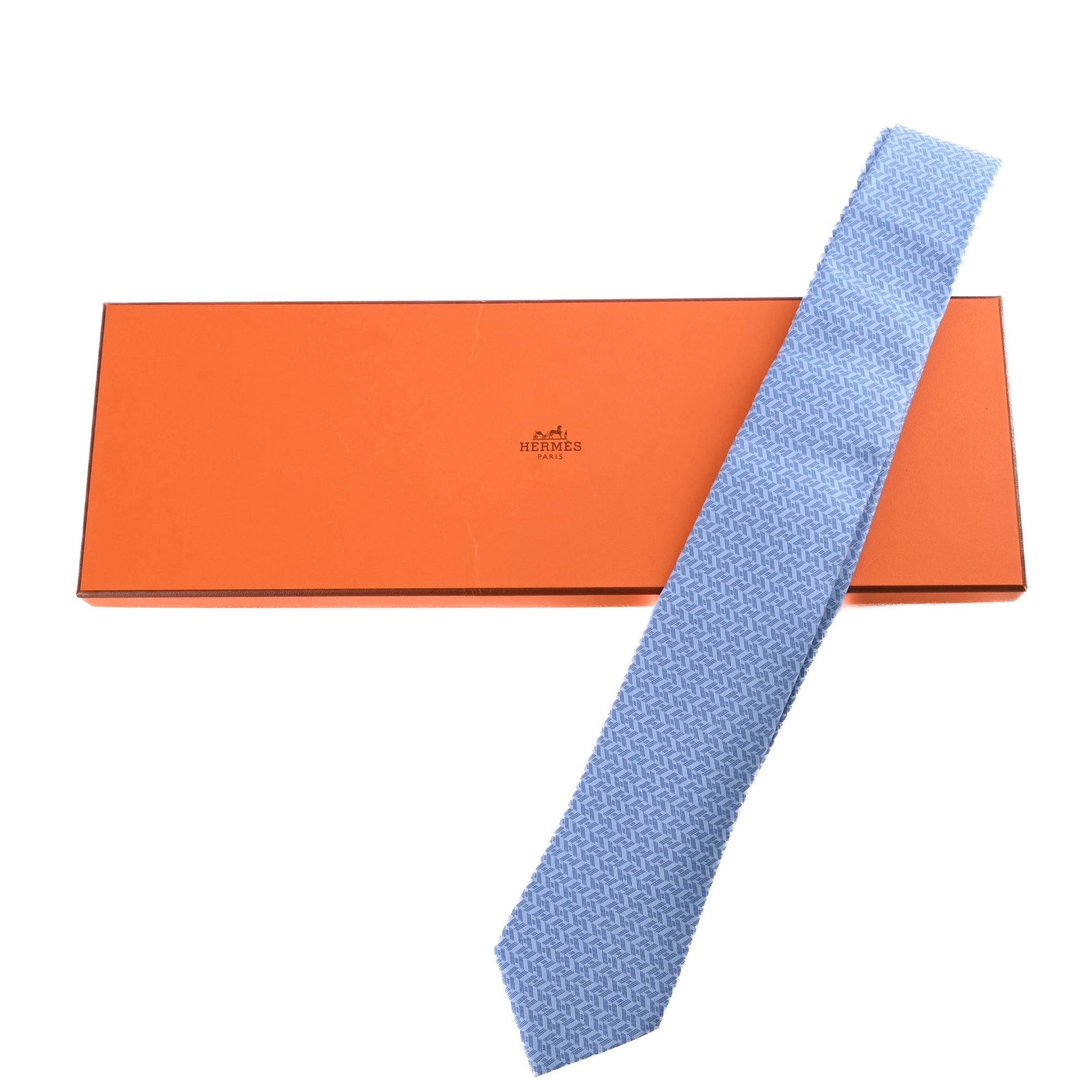 HERMES H-pattern silk tie