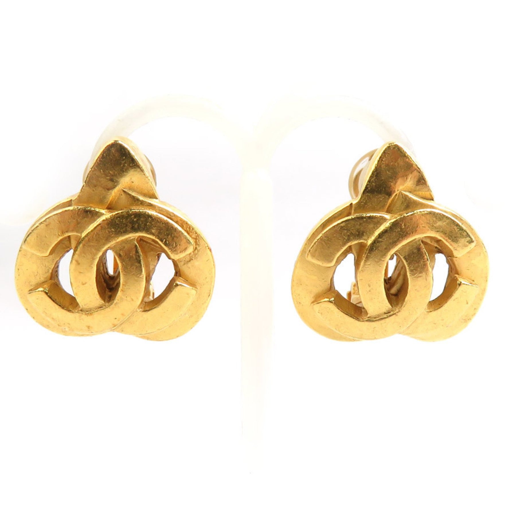 CHANEL Coco Mark Metal Earrings