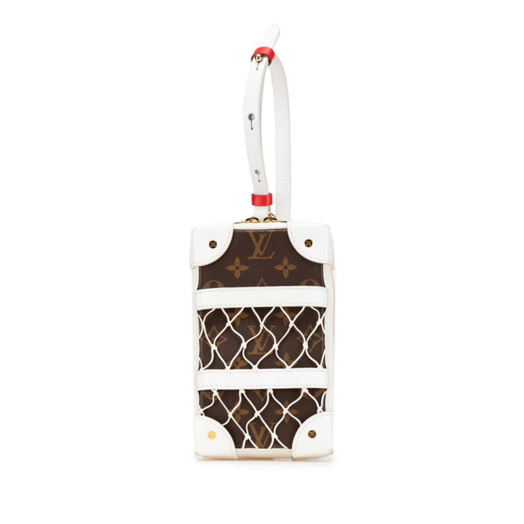 Louis Vuitton x NBA Monogram Soft Trunk Phone Box Crossbody Shoulder Bag Body White Brown PVC Leather
