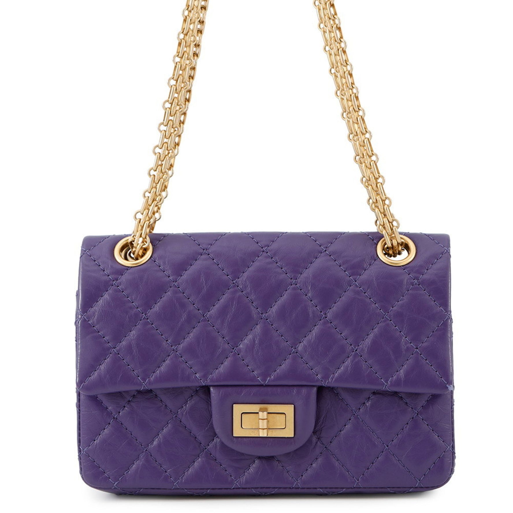 CHANEL Chain Shoulder Bag Matelasse 2.55 Mini Aged Calfskin Leather