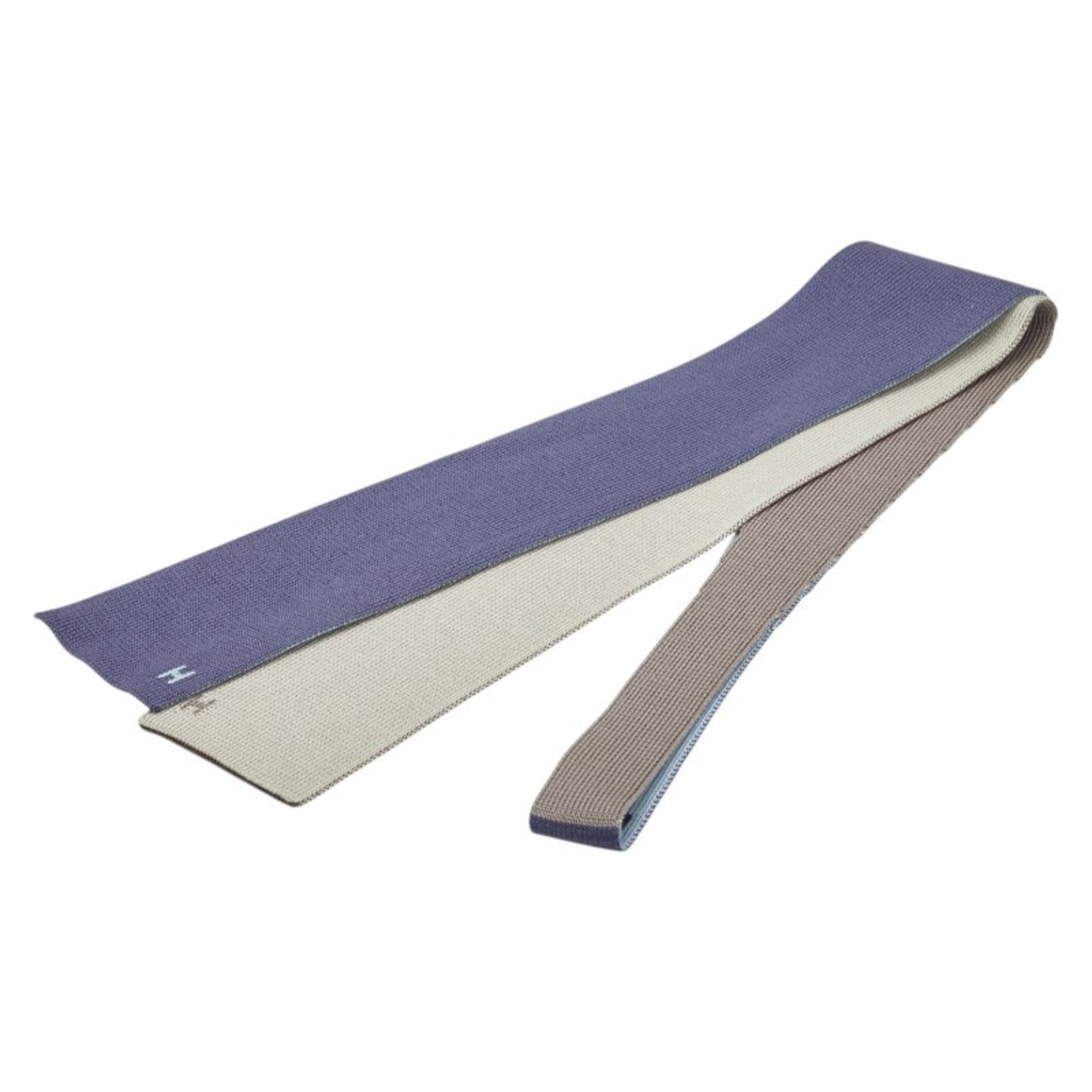 Hermes Hermès Quatre Temps Slim Knit Tie, Blue and Gray Silk