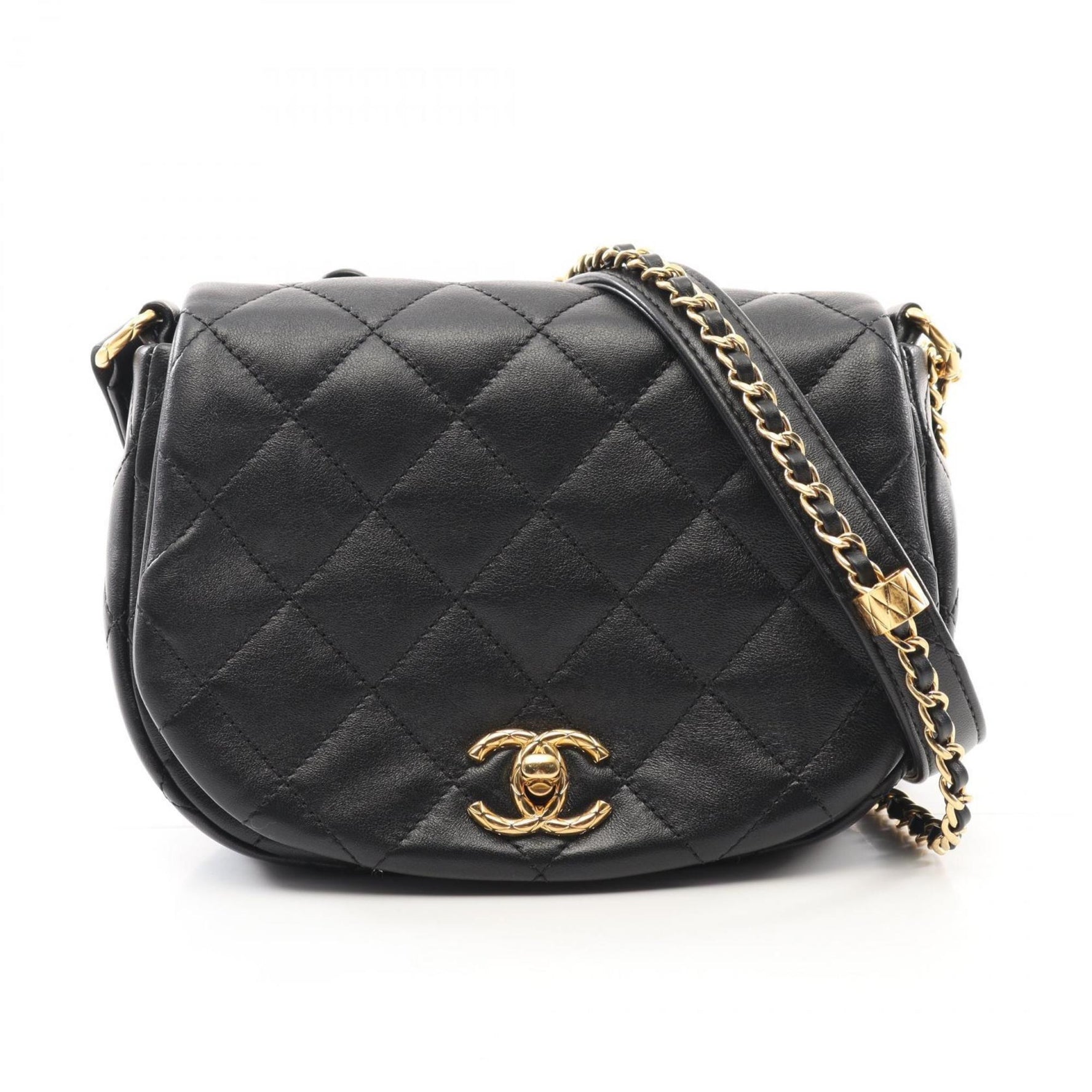 CHANEL Matelasse Shoulder Bag Lambskin (Sheepskin) Women's Black