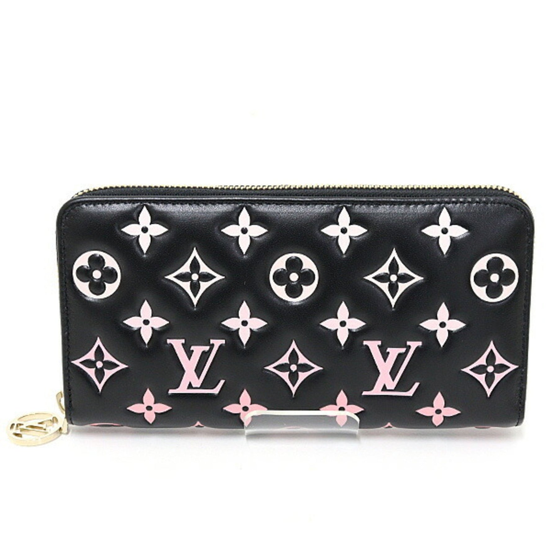 Louis Vuitton LV SKI Coussin Zippy Wallet Lamb Leather Black/Pink Japan Exclusive Unused