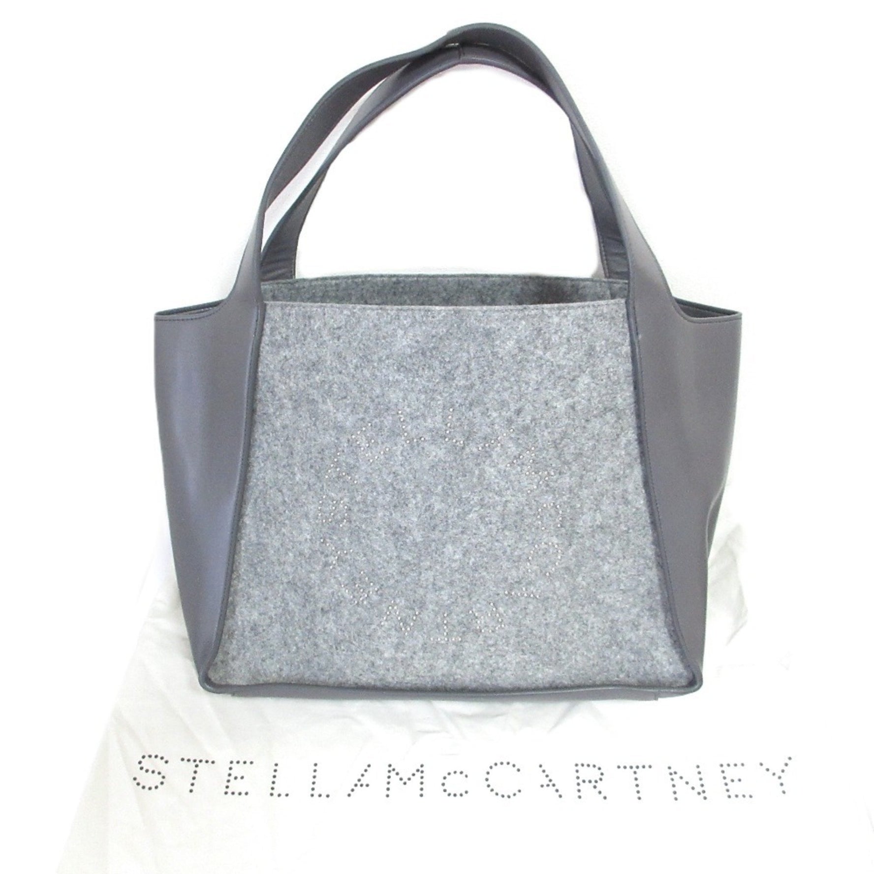 Stella McCartney TOTE ECO FELT & ALTER MAT Tote Bag with Pouch Grey