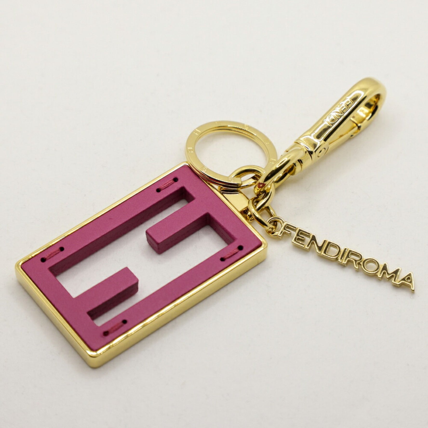 Fendi Baguette Keychain in Purple and Gold - Key Ring/Bag Charm Women (1560)