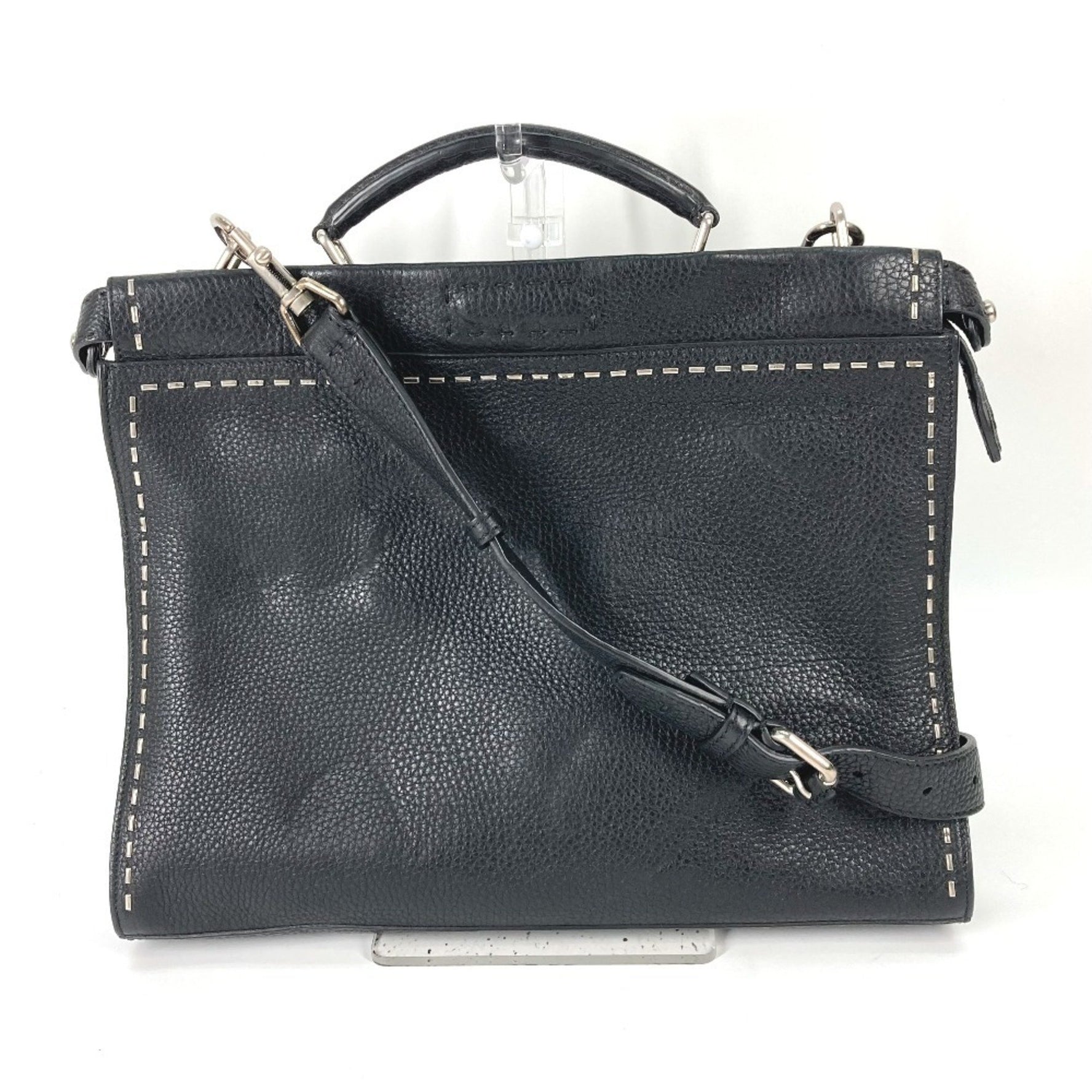 FENDI Selleria Peekaboo Iconic Fit Shoulder Bag, Business Tote Handbag, Leather, Men's