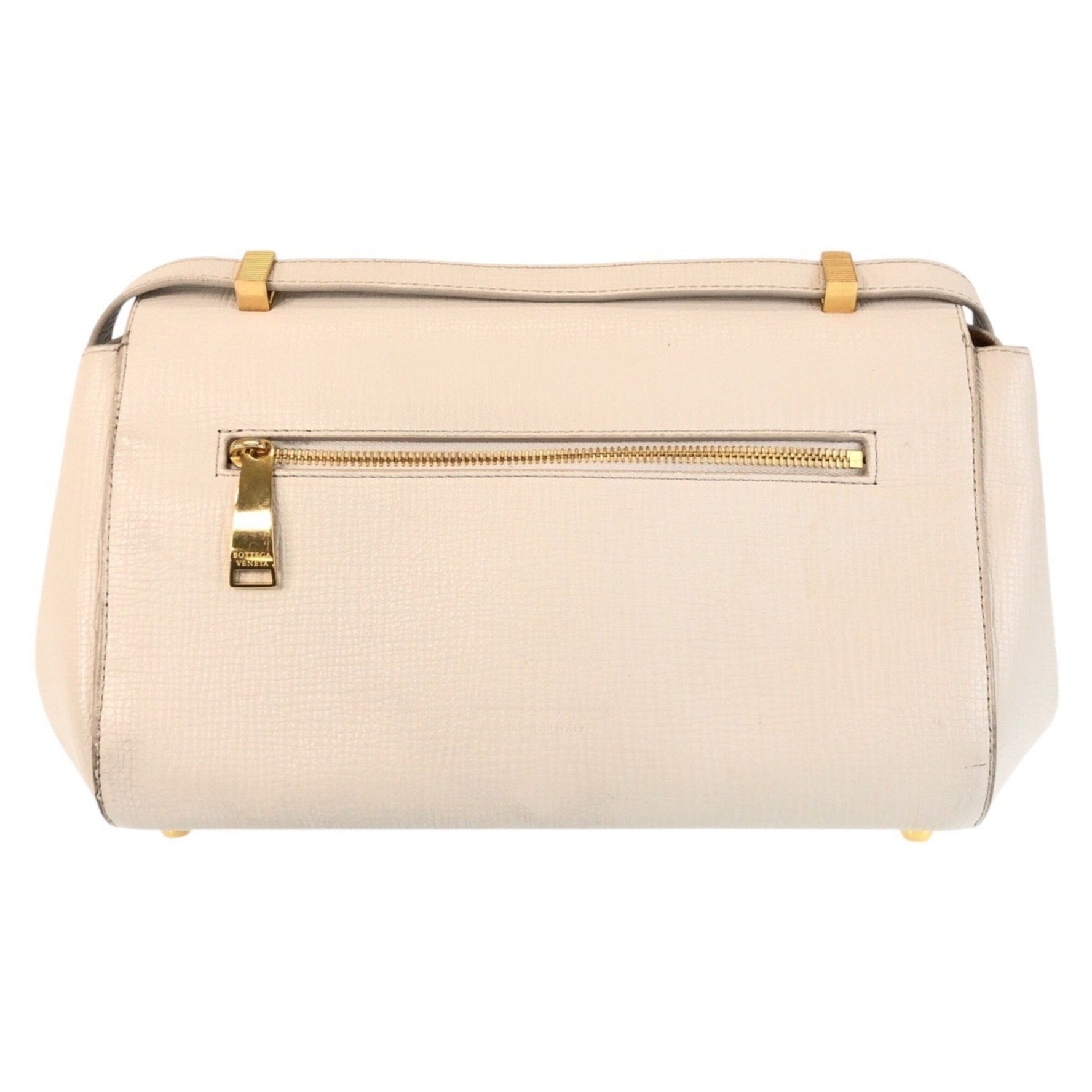 BOTTEGA VENETA The Angle Paramellato Gold Hardware Leather Shoulder Bag