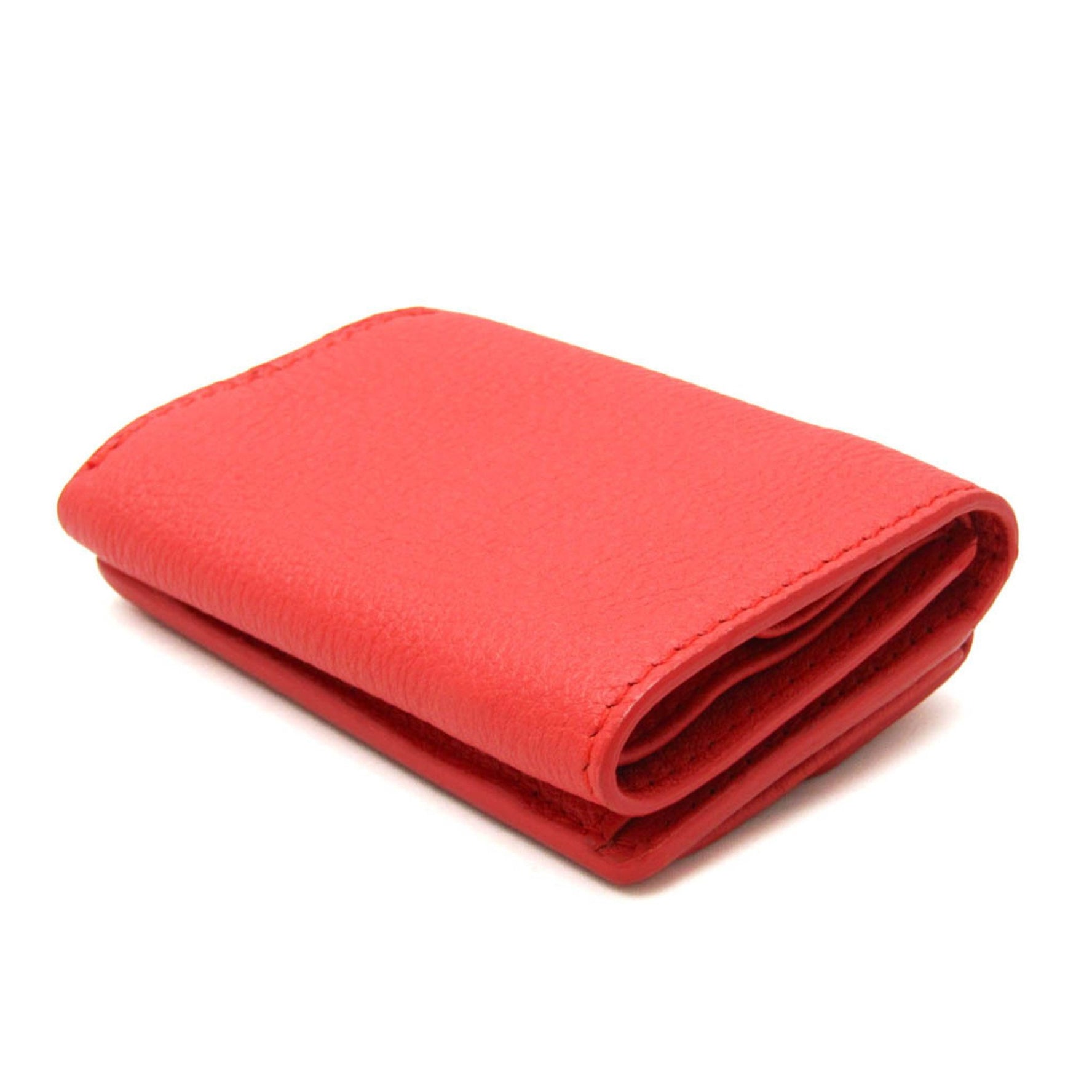 Balenciaga Essential Mini Wallet Women's Leather Wallet (tri-fold) Orange