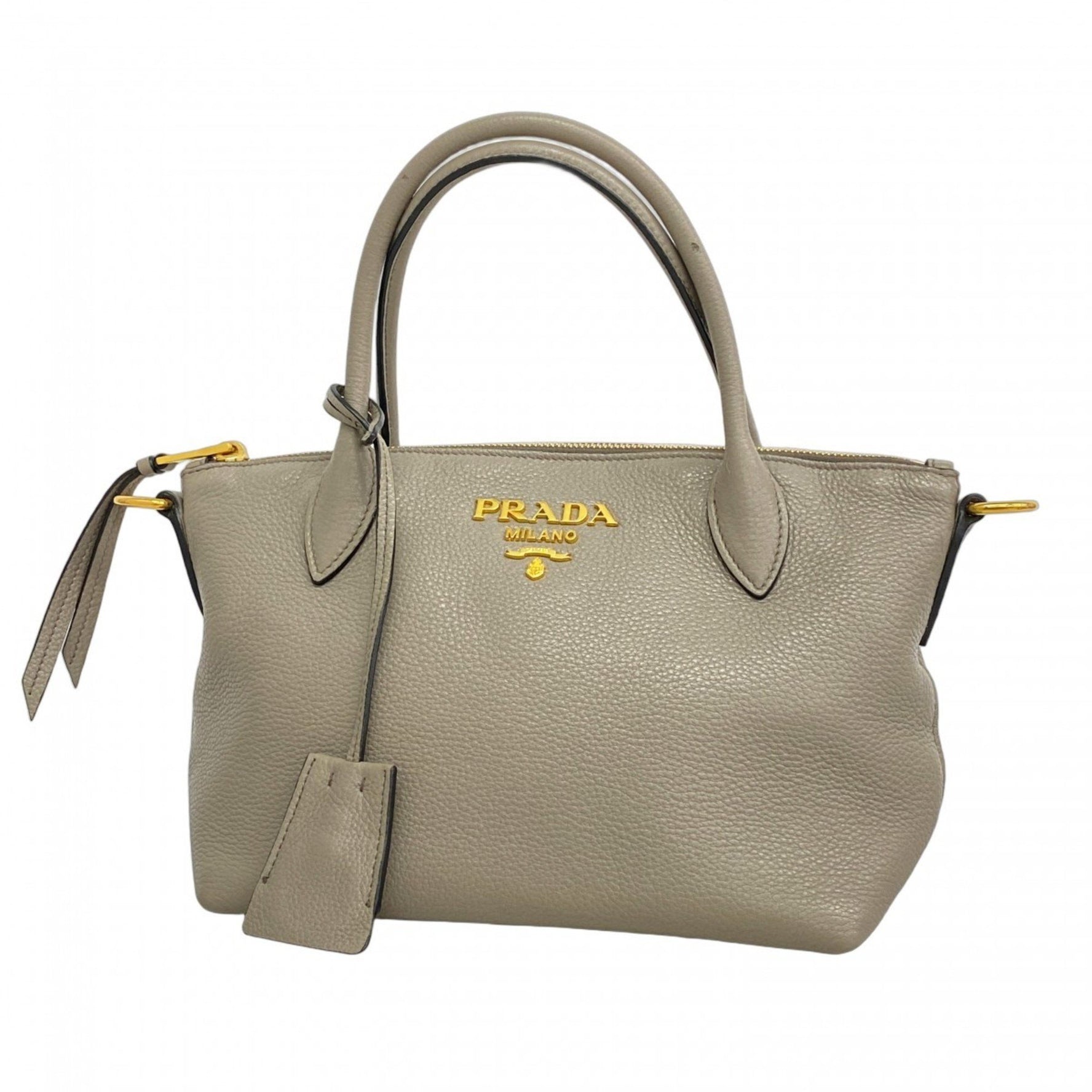 Prada Leather Handbag in Greige
