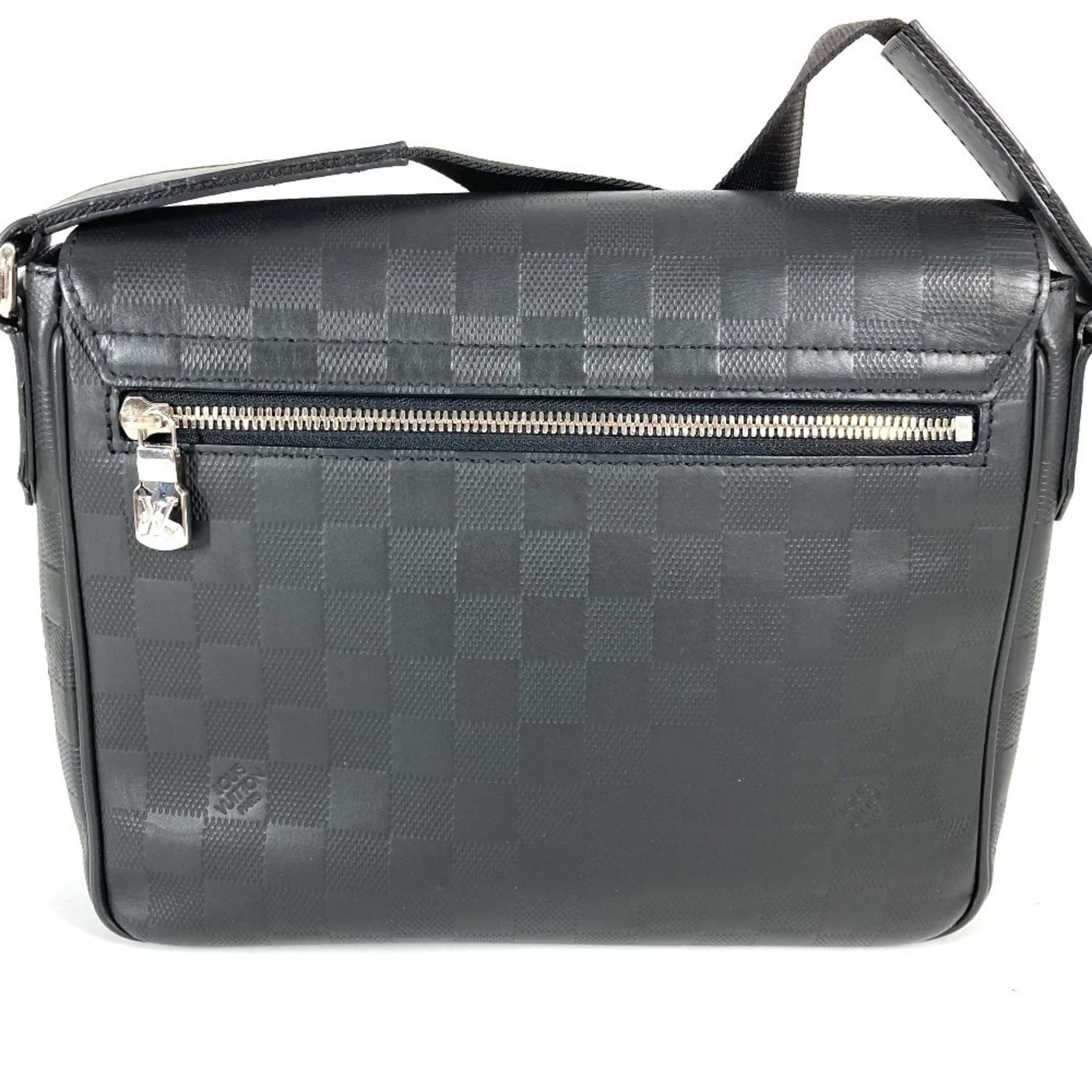 Louis Vuitton Damier Infini District PM Crossbody bag Flap Messenger Shoulder leather Men's Noir Black
