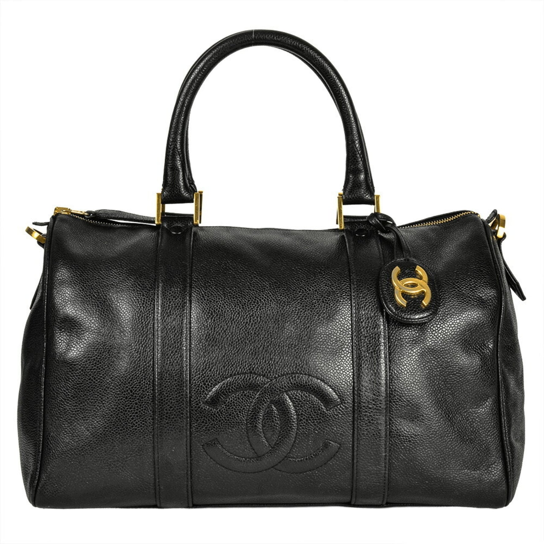 CHANEL handbag in caviar skin, with Coco mark