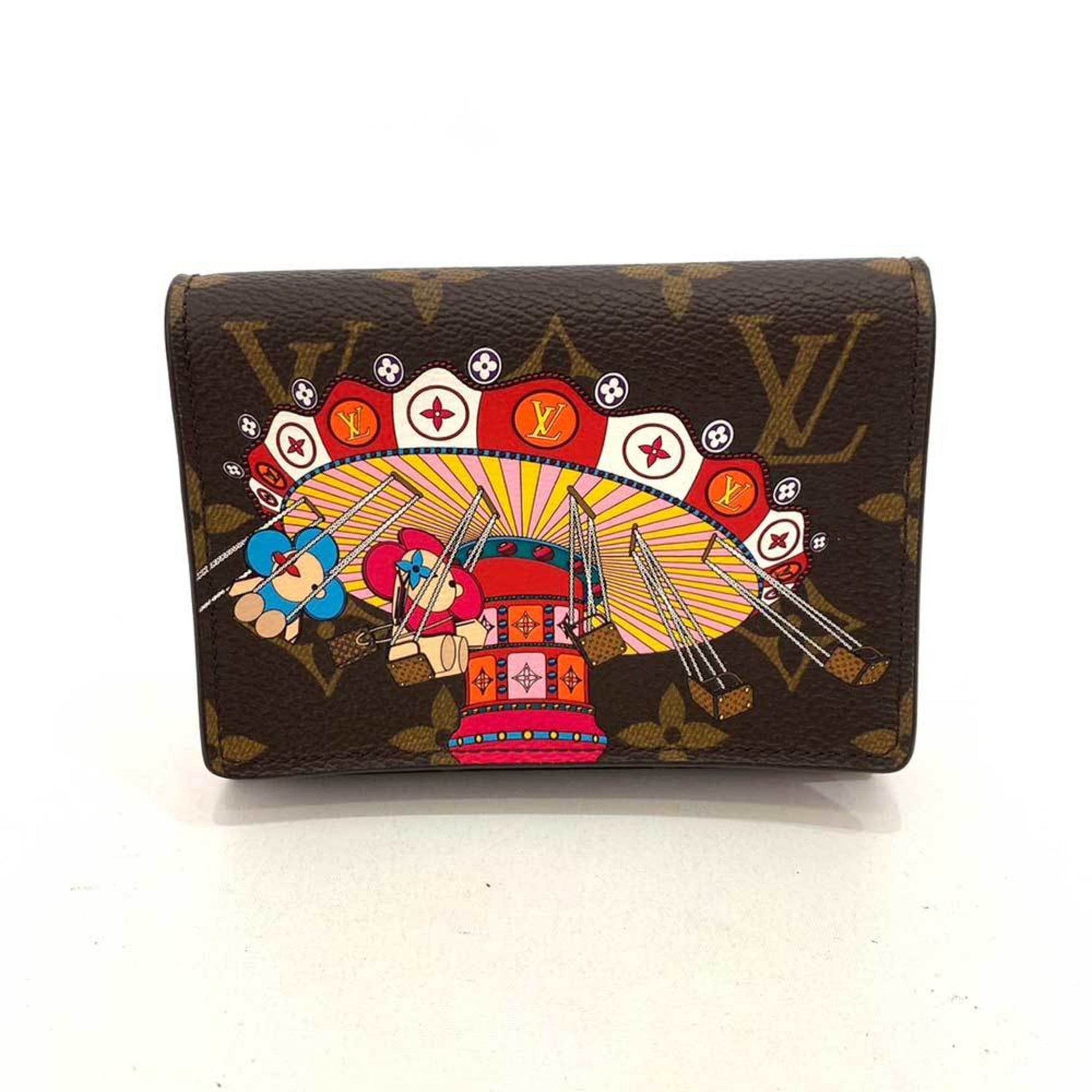 Louis Vuitton Wallet Portefeuille Victorine Vivienne Rotating Trapeze Multicolor Brown Rose Ballerine Trifold Folding Ladies Monogram LOUISVUITTON