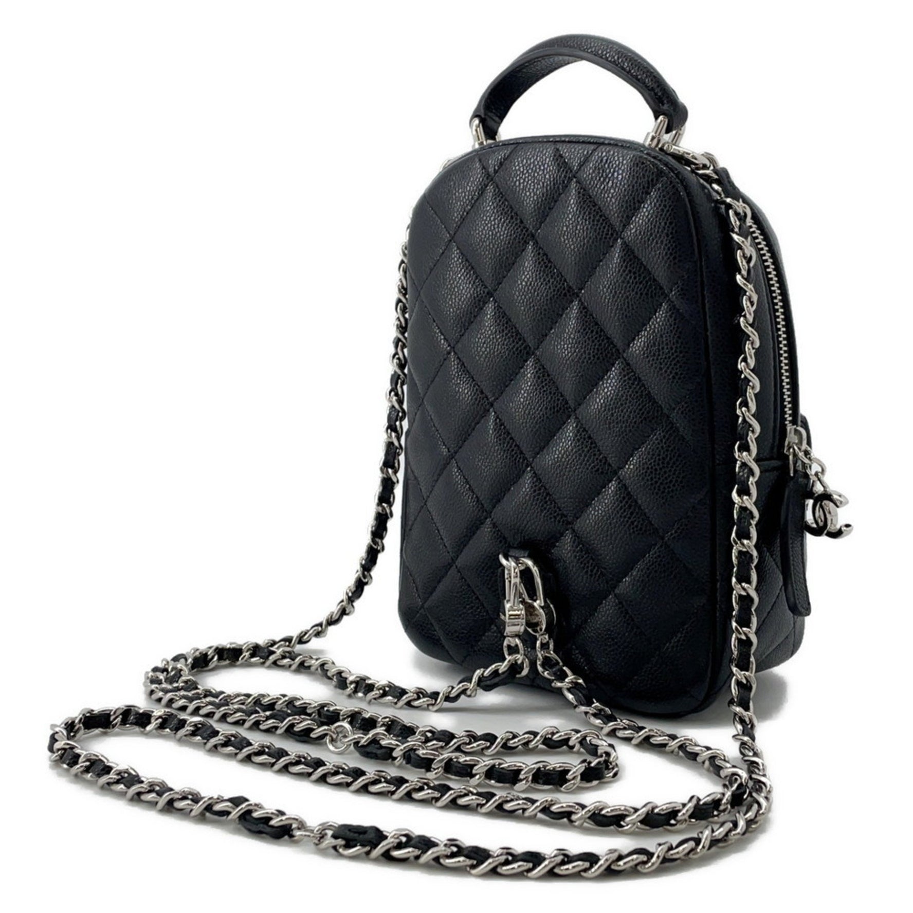 CHANEL Matelasse Coco Mark Mini Backpack in Caviar Skin