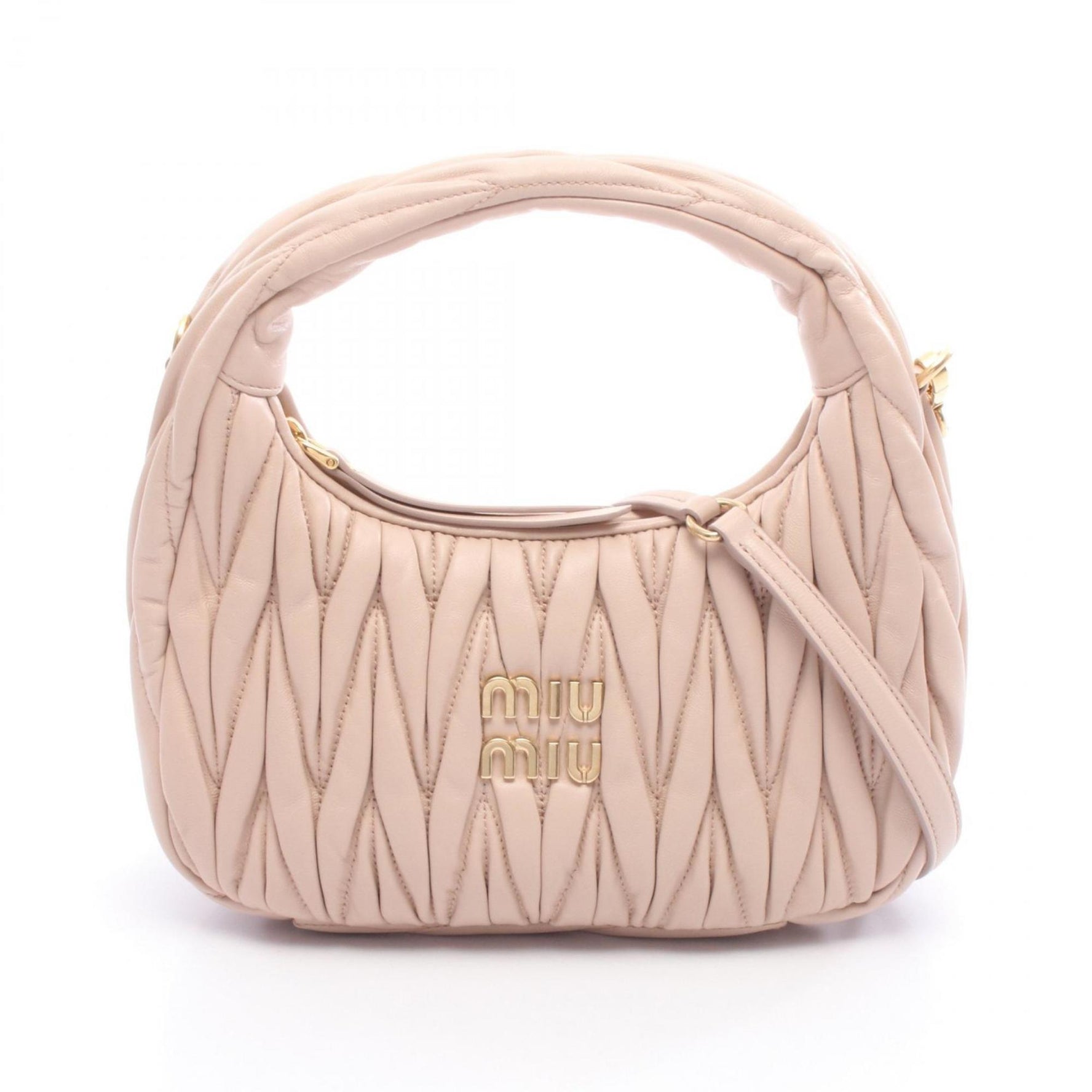 Miu Miu Miu Wonder Matelasse Hobo Bag, Handbag, Leather Lambskin