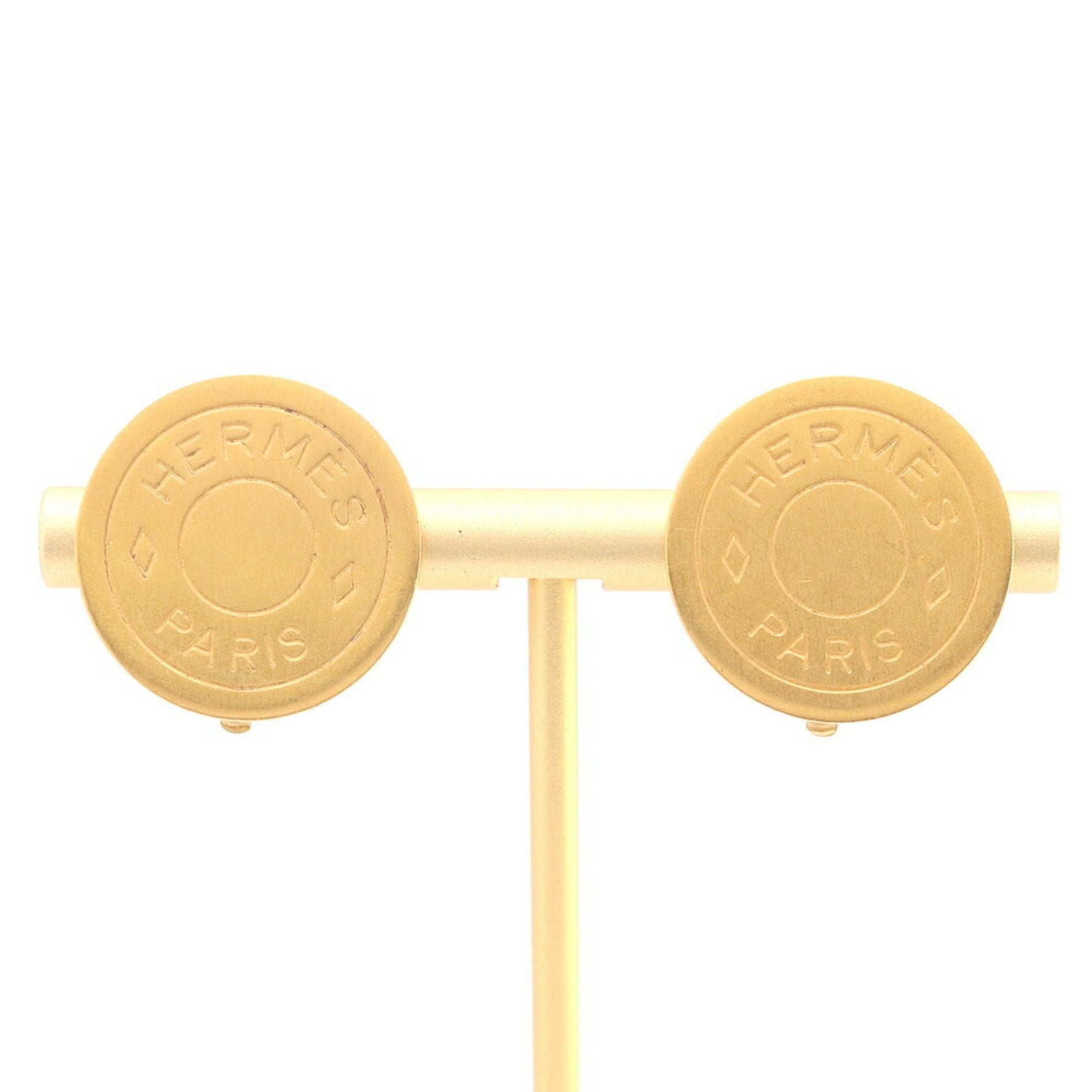 Hermes Serie Metal Earrings, Old Round