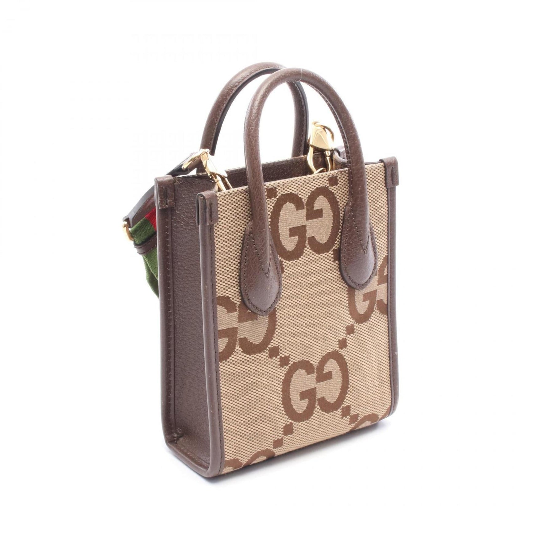 Gucci Jumbo GG Tote Bag, Canvas and Leather, Beige Brown