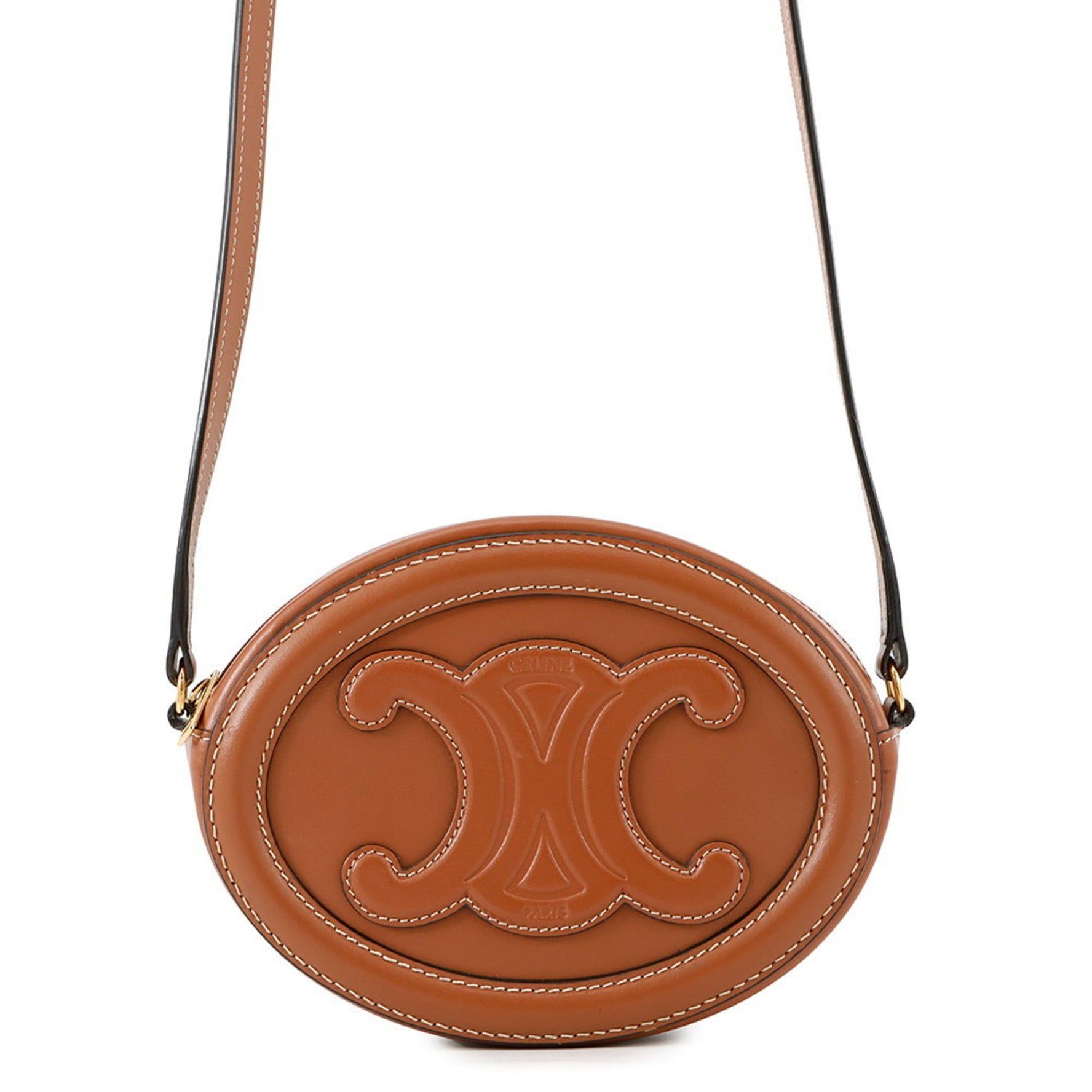 Celine Oval Purse Cuir Triomphe Shoulder Bag Brown