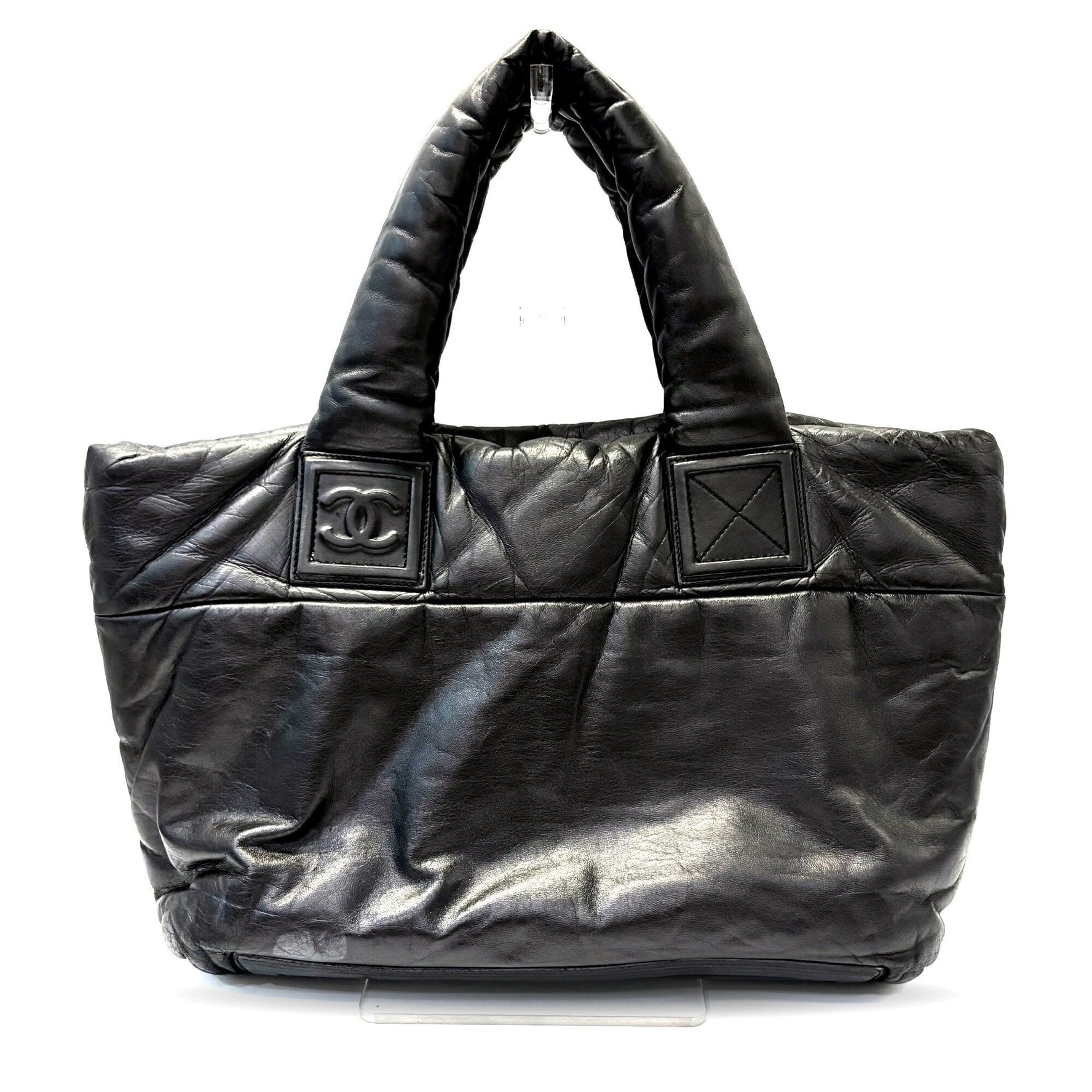 Chanel Coco Cocoon Tote Bag Hand Leather Lambskin Black 13 Series