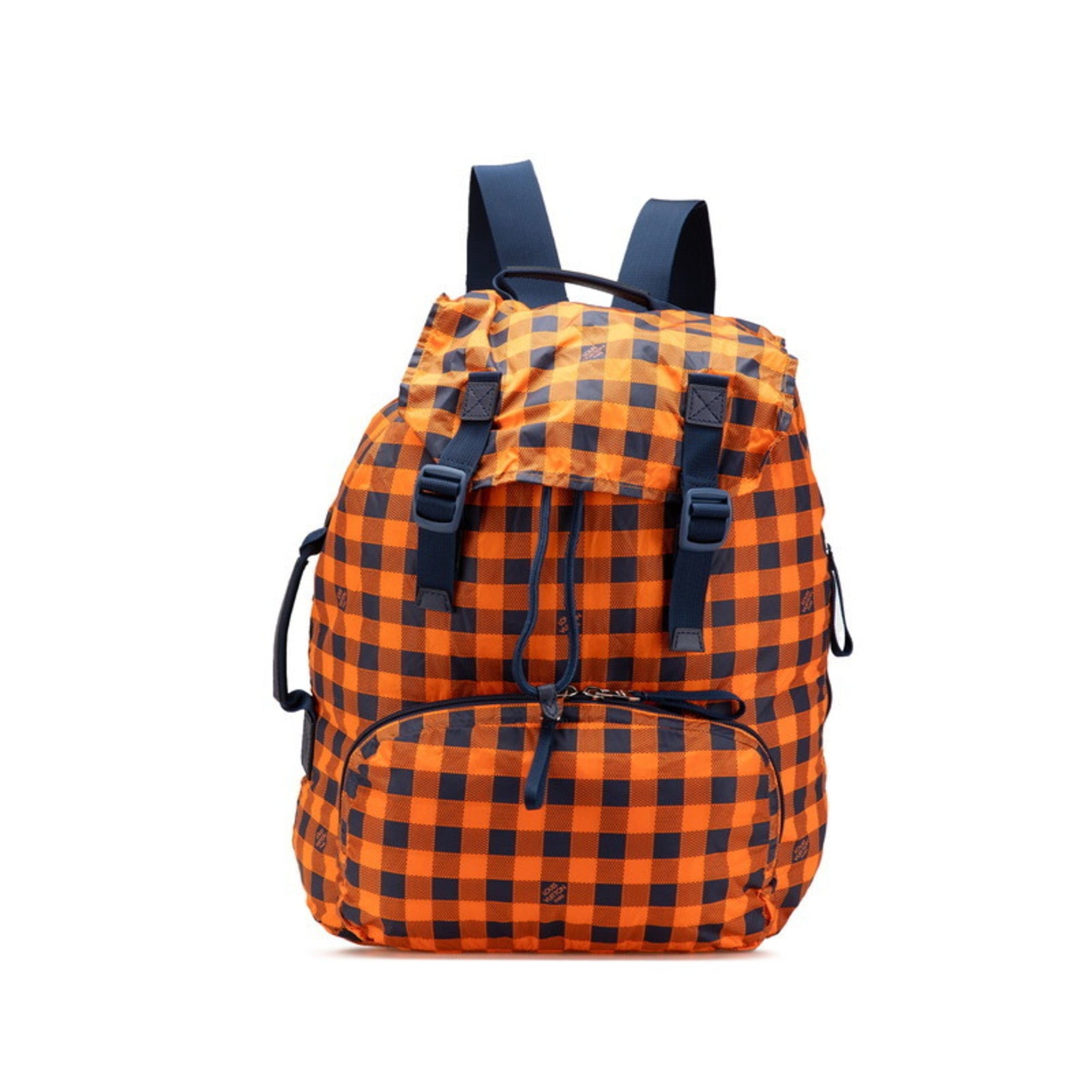 Louis Vuitton Damier Aventure Backpack Orange Navy Nylon Leather LOUIS VUITTON
