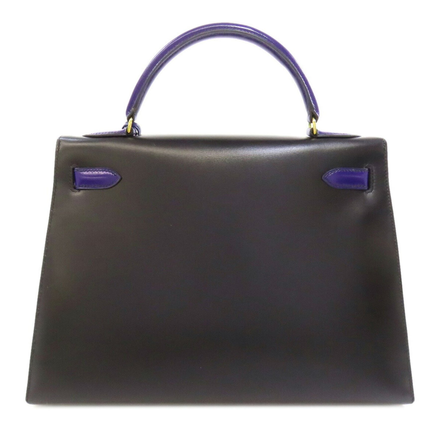 Hermes Kelly 32 Outer Stitched Handbag Box Calf Leather