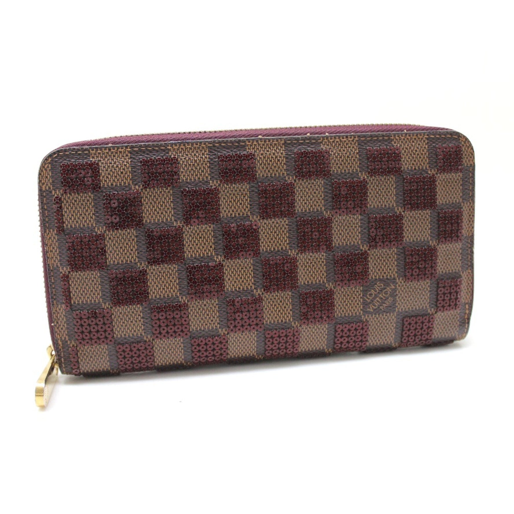 Louis Vuitton Damier-Paillette Zip Around Long Wallet Long Wallet Rouge