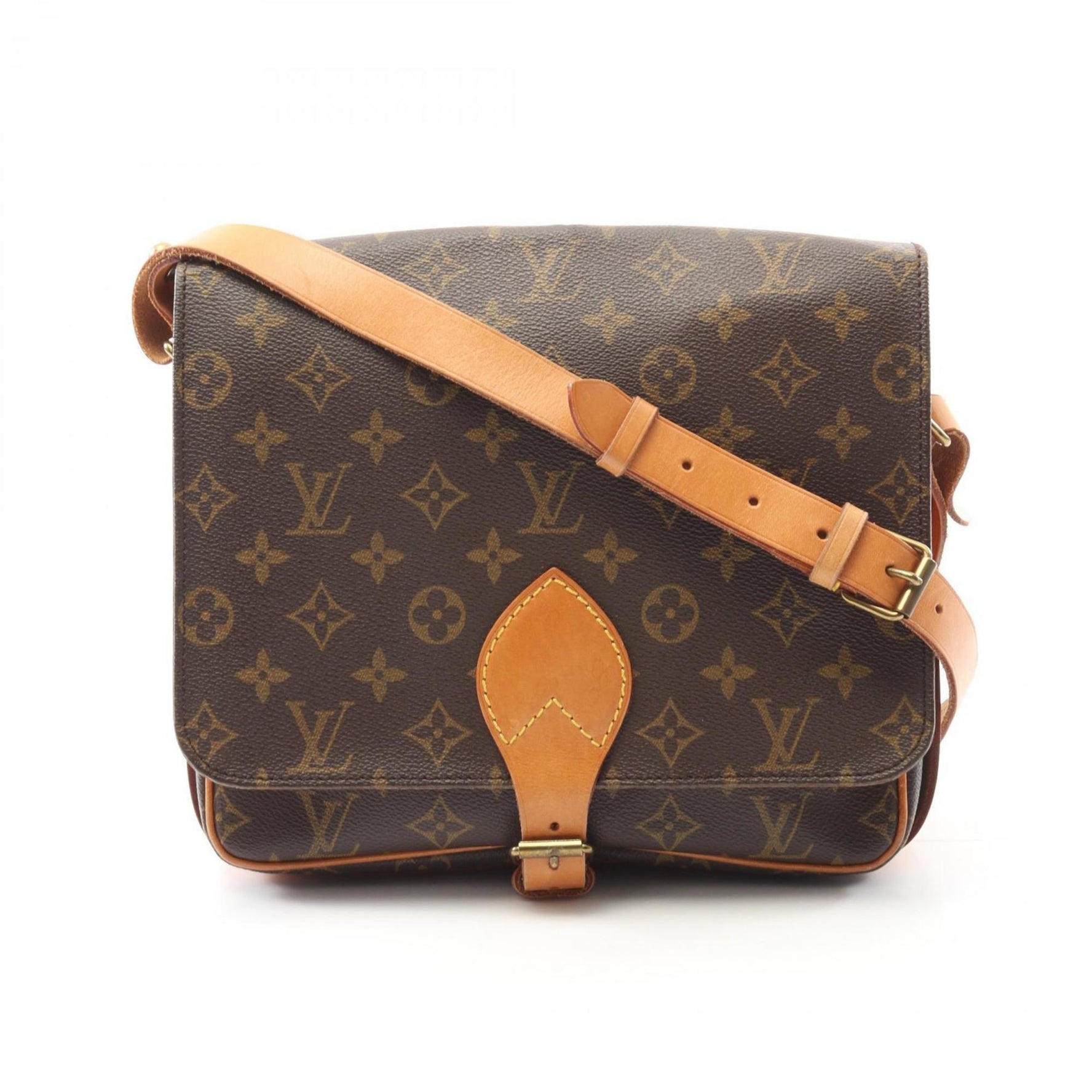 Louis Vuitton Cartesier GM Monogram Shoulder Bag Coated Canvas Leather Brown