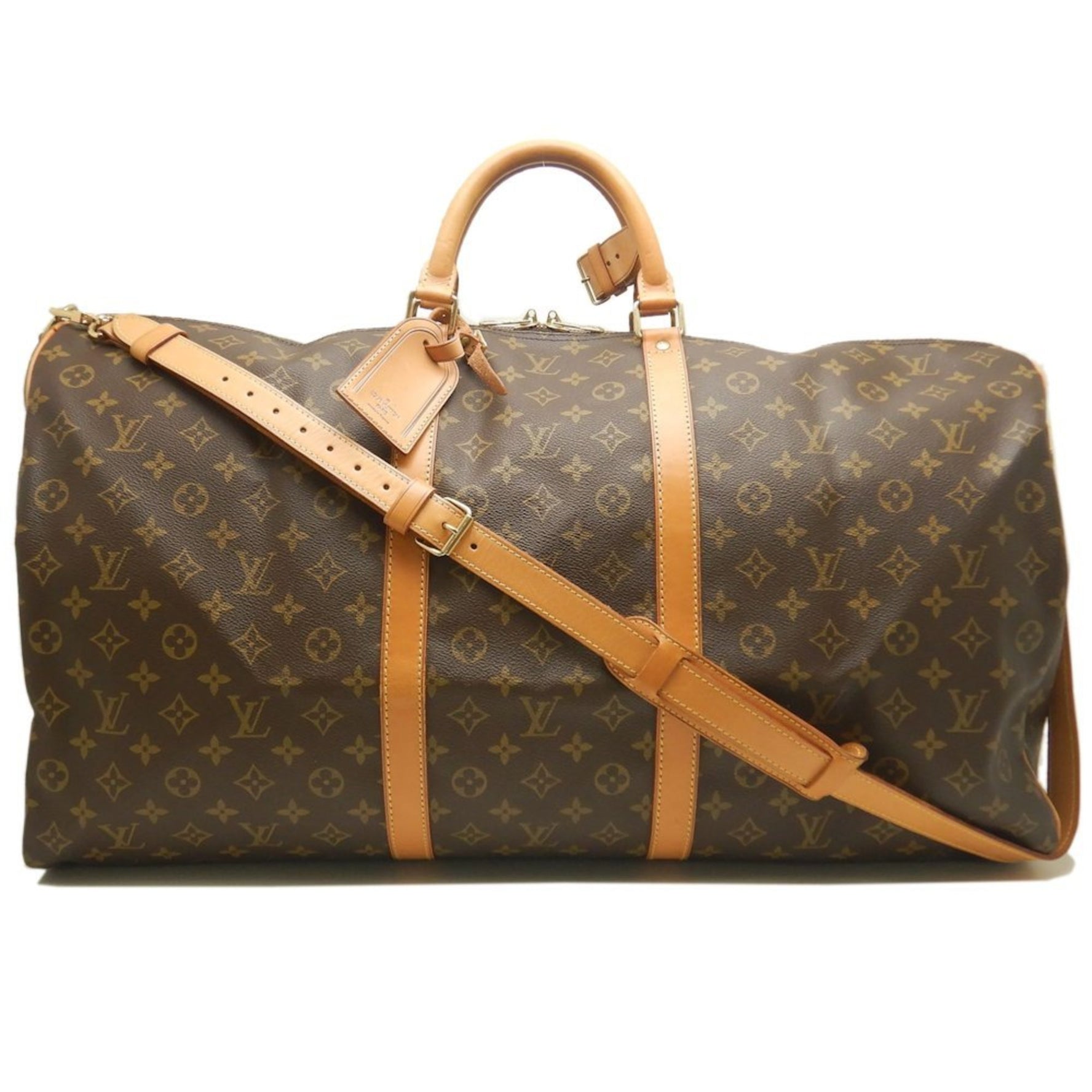 LOUIS VUITTON Monogram Keepall Bandouliere 60 M41412 Boston Bag Brown Women's