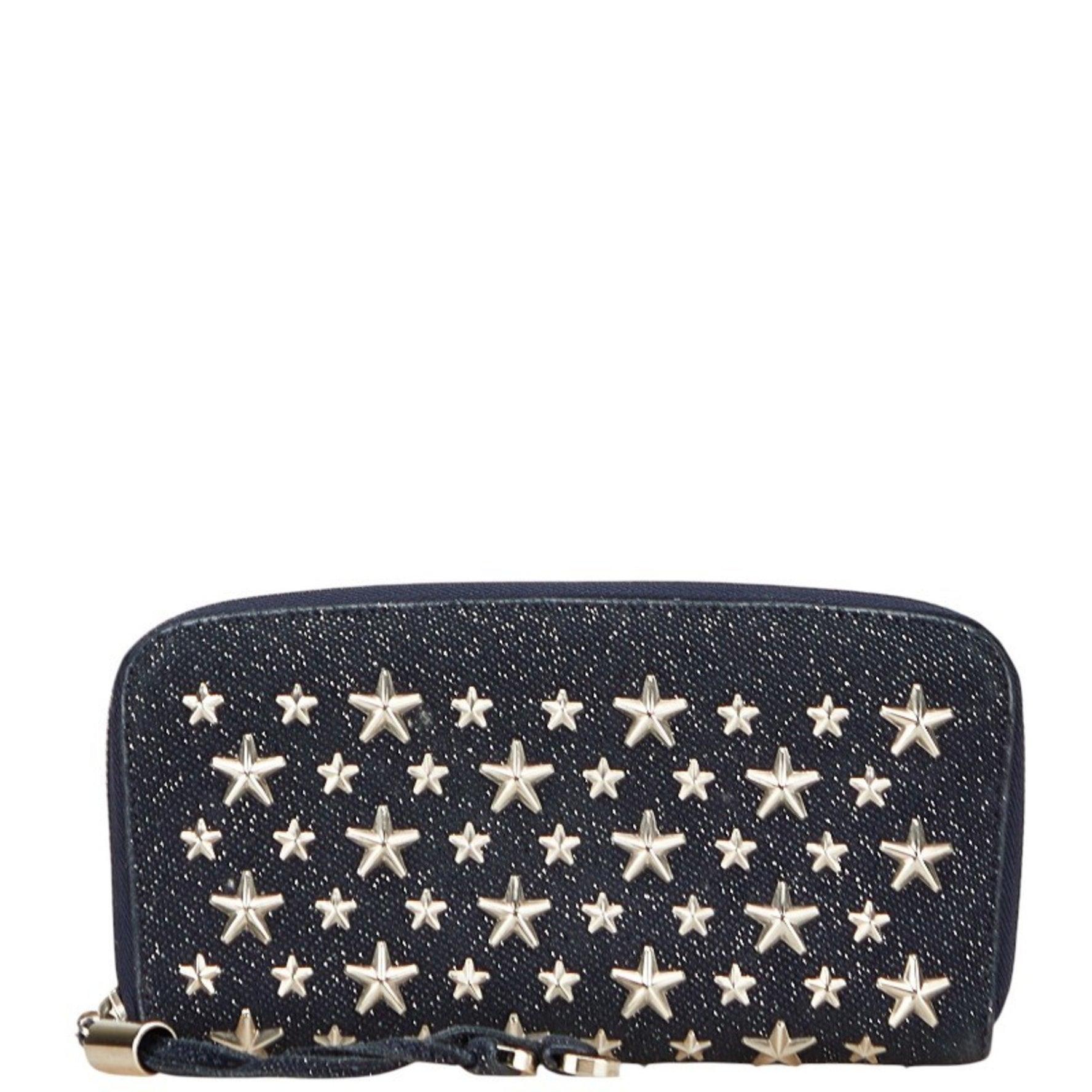 Jimmy Choo Star Studs Long Wallet Canvas Leather JIMMY CHOO