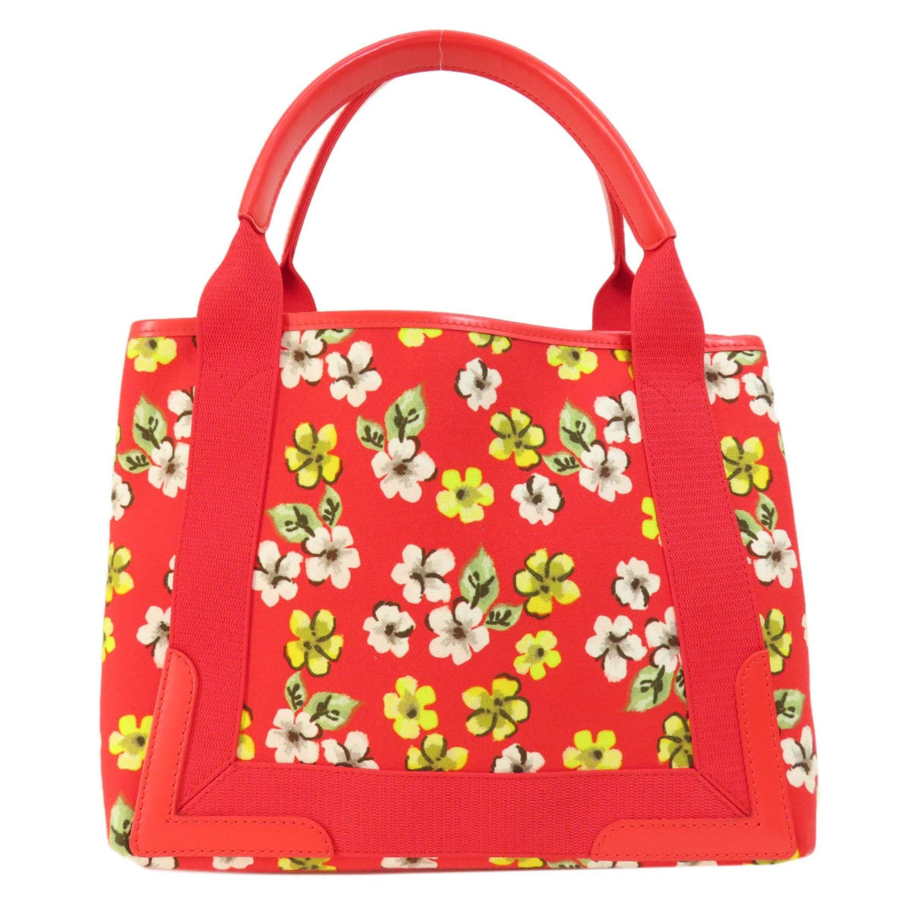 Balenciaga Navy Cabas Flower Motif Handbag Canvas Women's BALENCIAGA