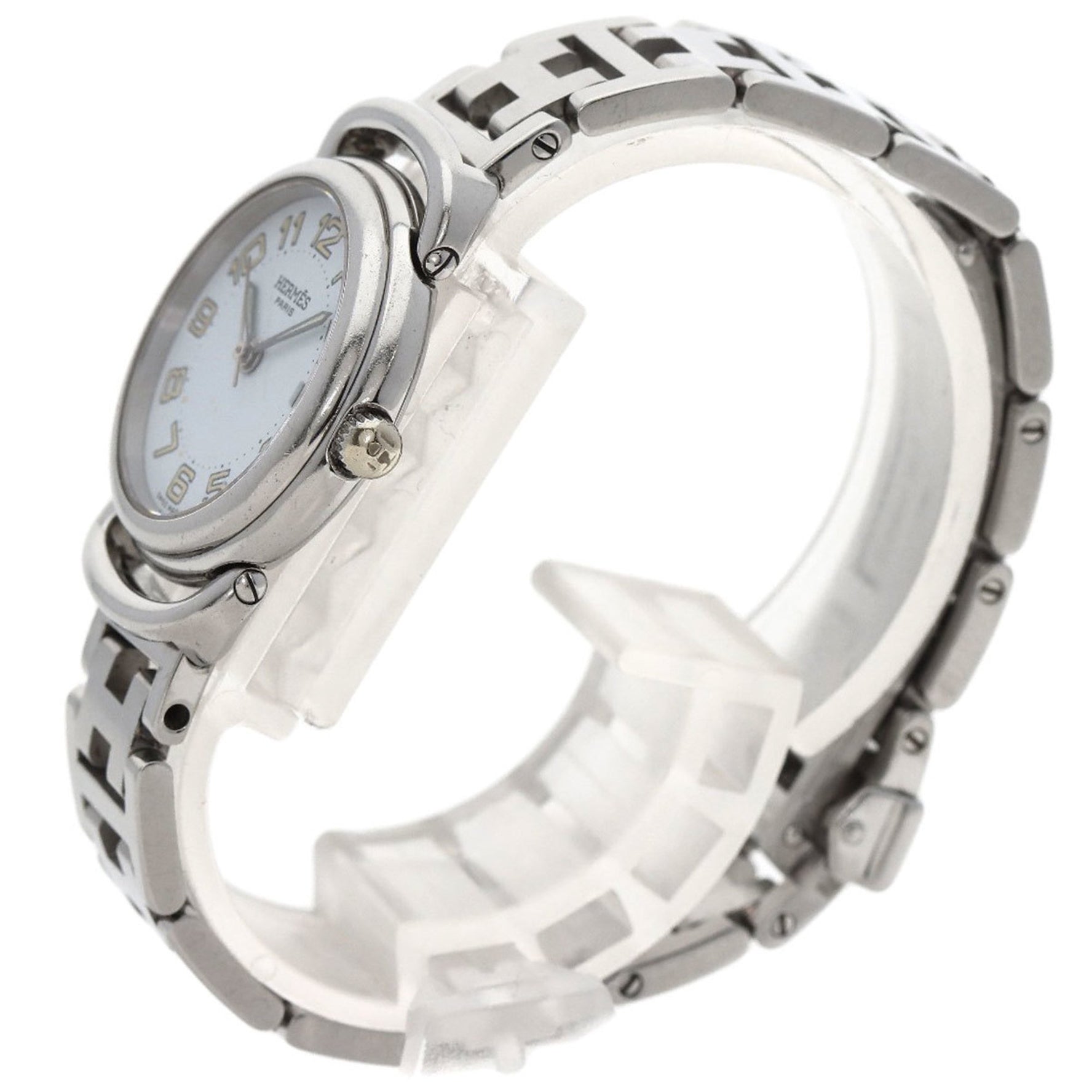 Hermes PU2.210 Pullman Watch Stainless Steel SS Ladies HERMES