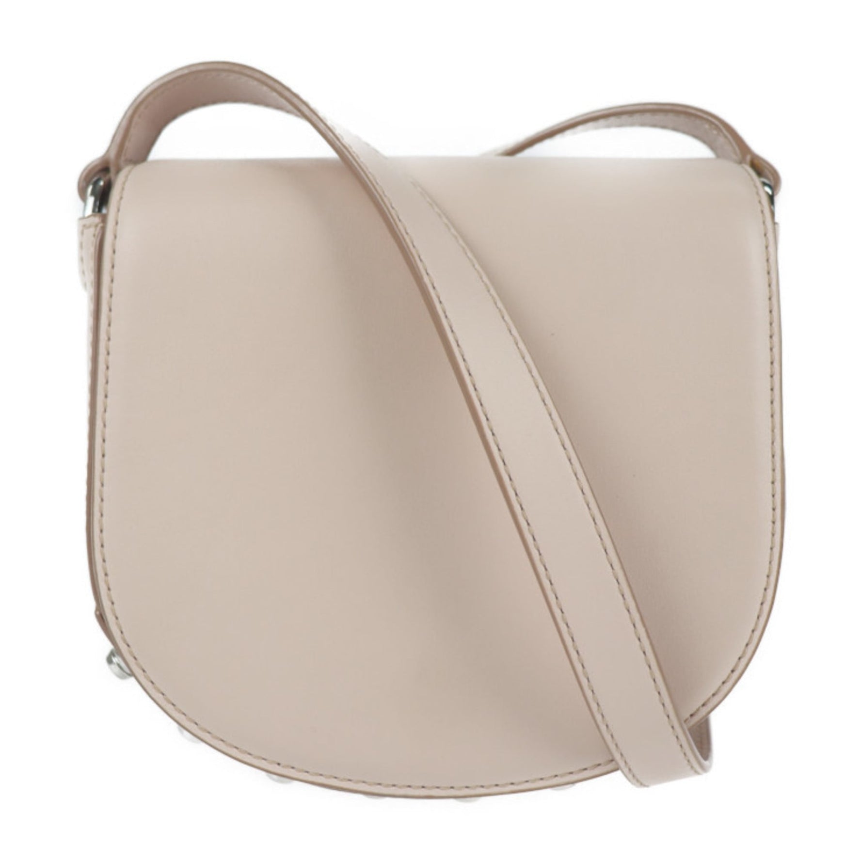 Alexander Wang MINI LIA Shoulder Bag in Pale Pink Calfskin Leather with Studded Pochette and Crossbody