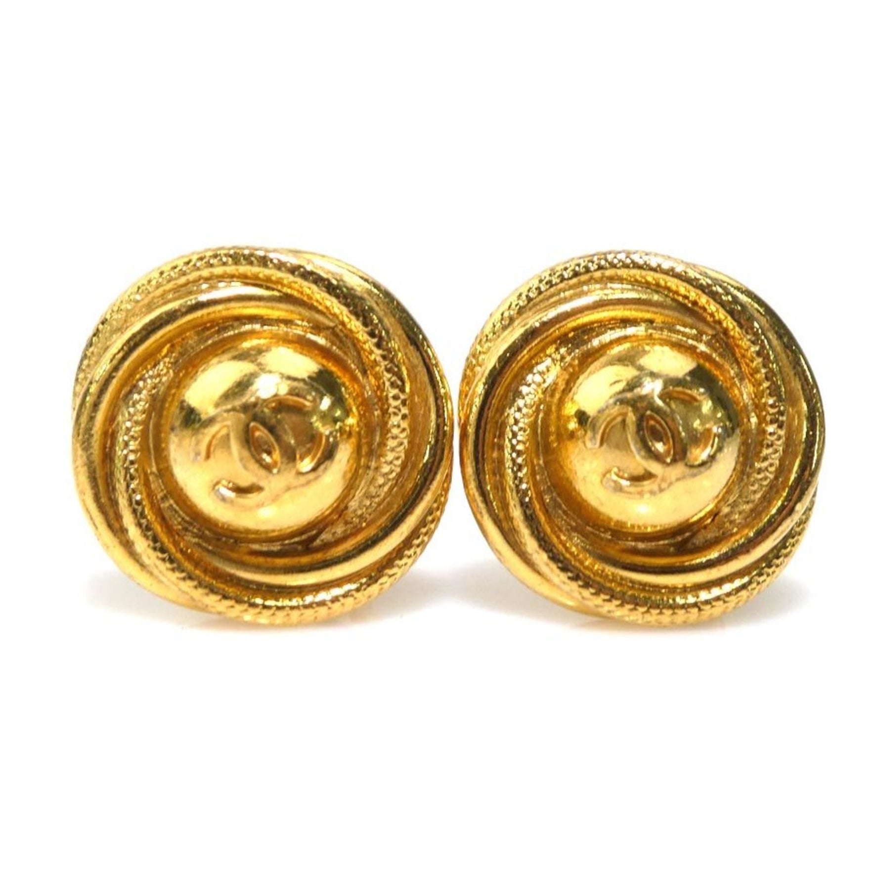 CHANEL Coco Mark Metal Gold Earrings for Women e60767g