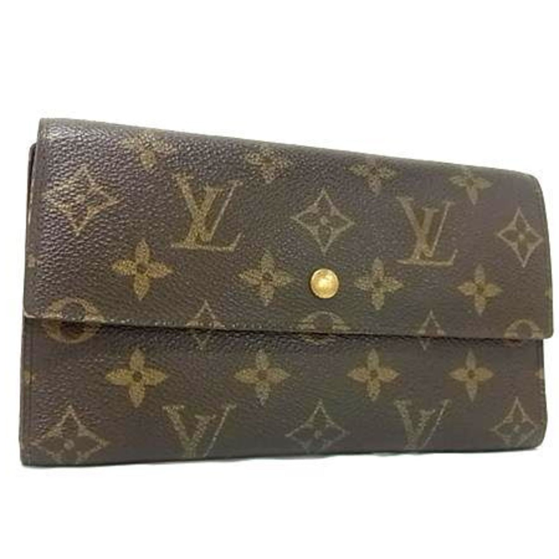LOUIS VUITTON Monogram Porte Tresor International Long Wallet M61215 Brown Leather for Men and Women