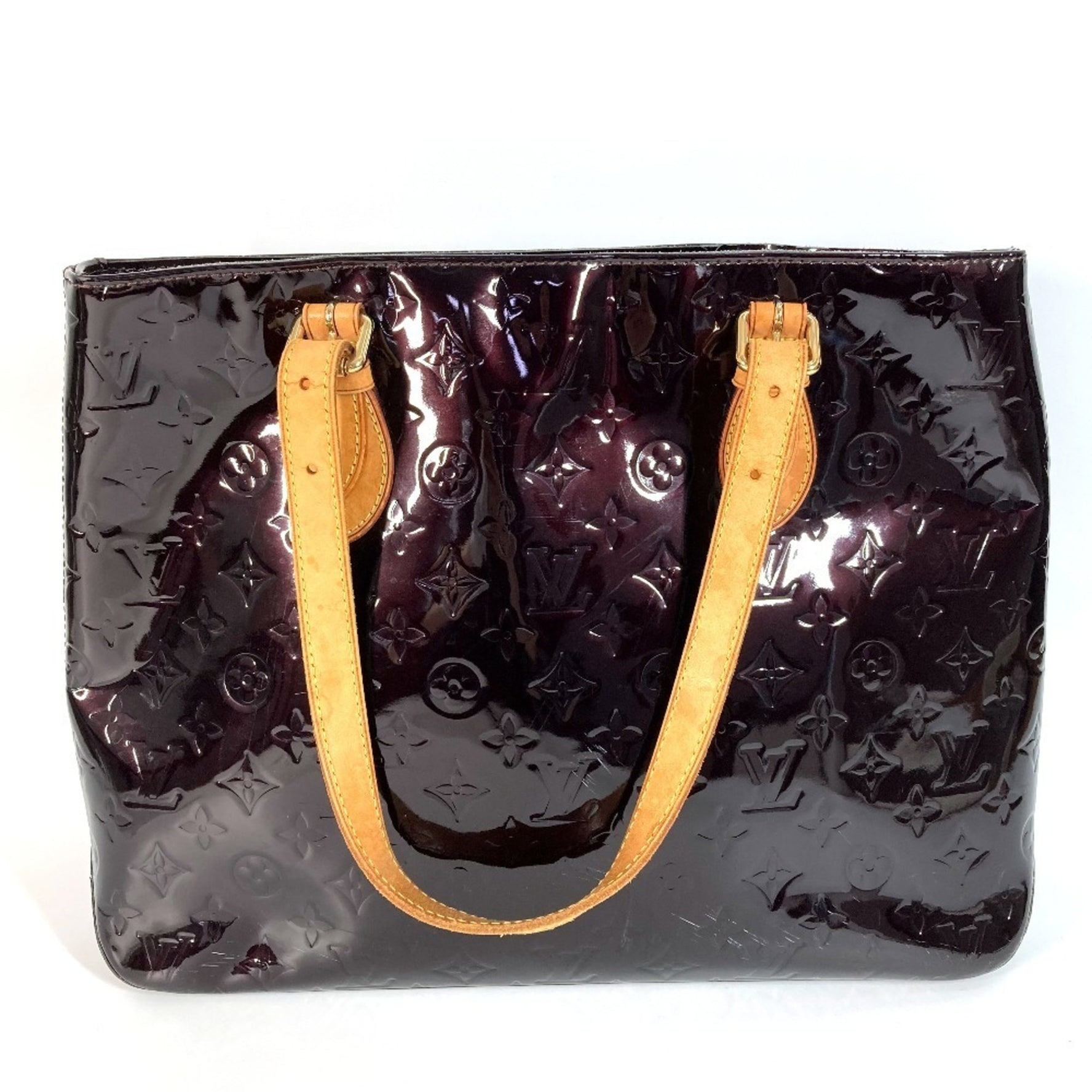 Louis Vuitton Monogram Vernis Brentwood Bag Flap Tote Shoulder Canvas Amaranth Purple