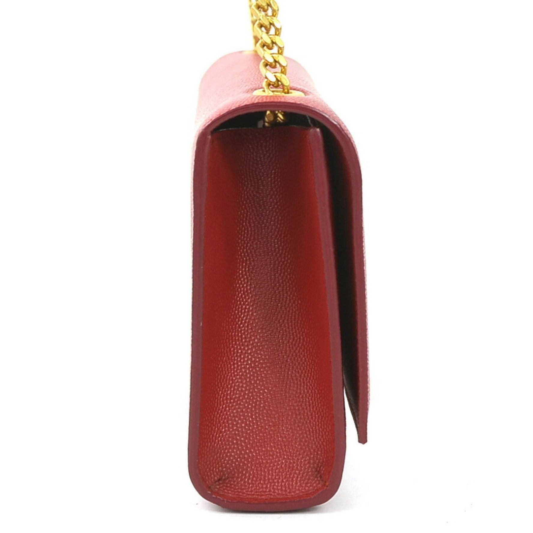 Saint Laurent SAINT LAURENT Shoulder Bag Leather Metal Red Women's w0980a