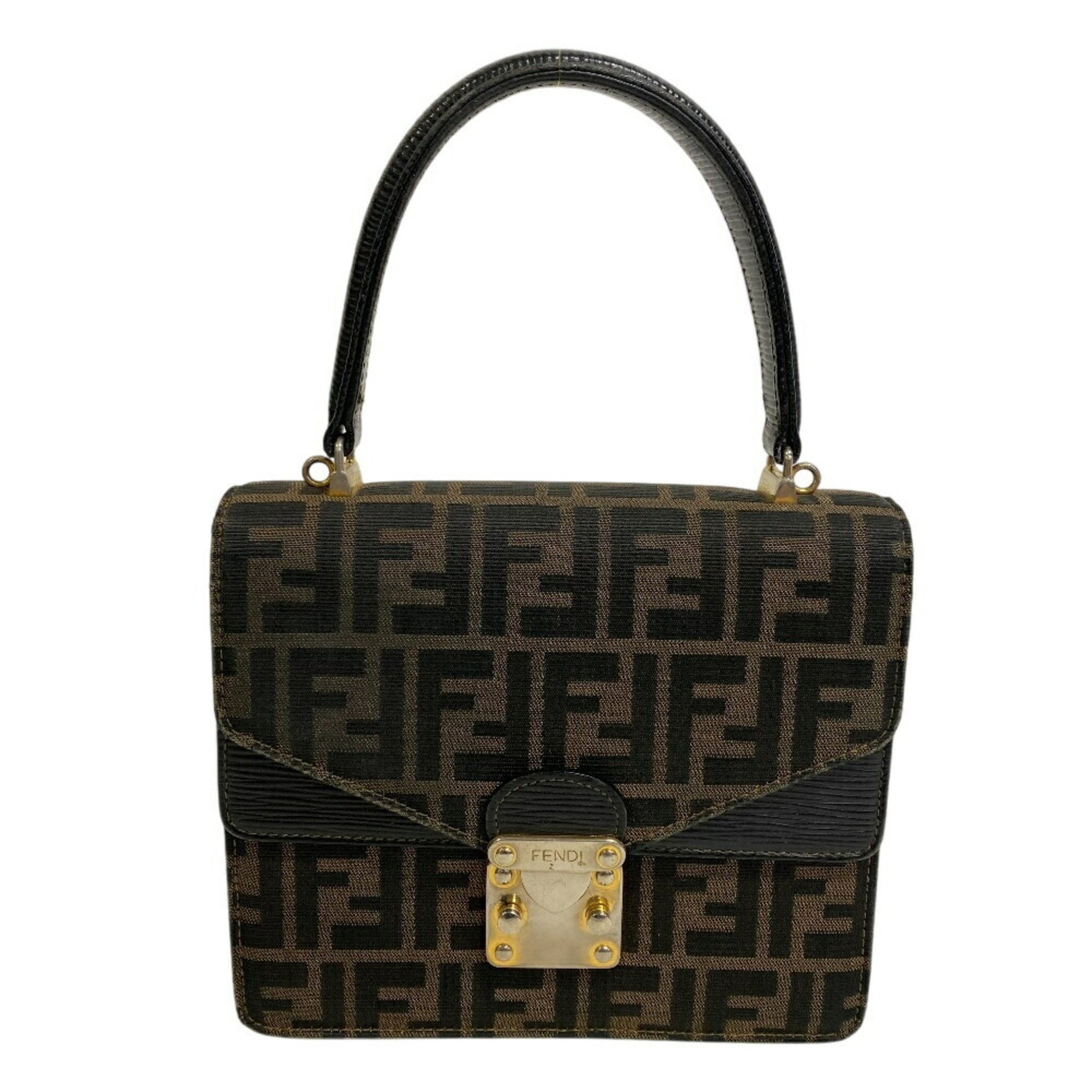 FENDI W-flap 2-way shoulder bag and Zucca handbag, women's, brown
