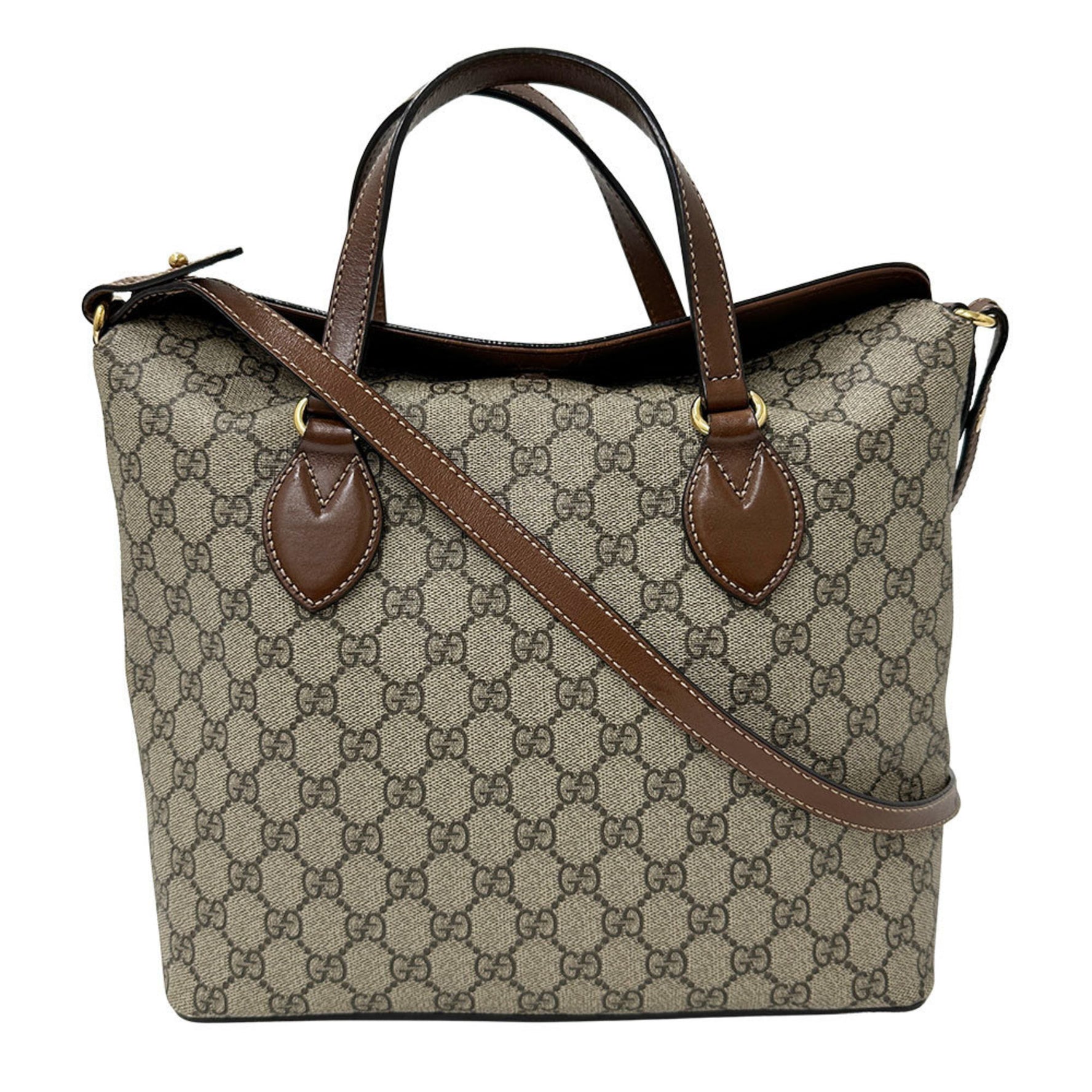 Gucci GG Supreme Canvas 429147, a chic and understated handbag/shoulder bag for men women, available in gray brown.