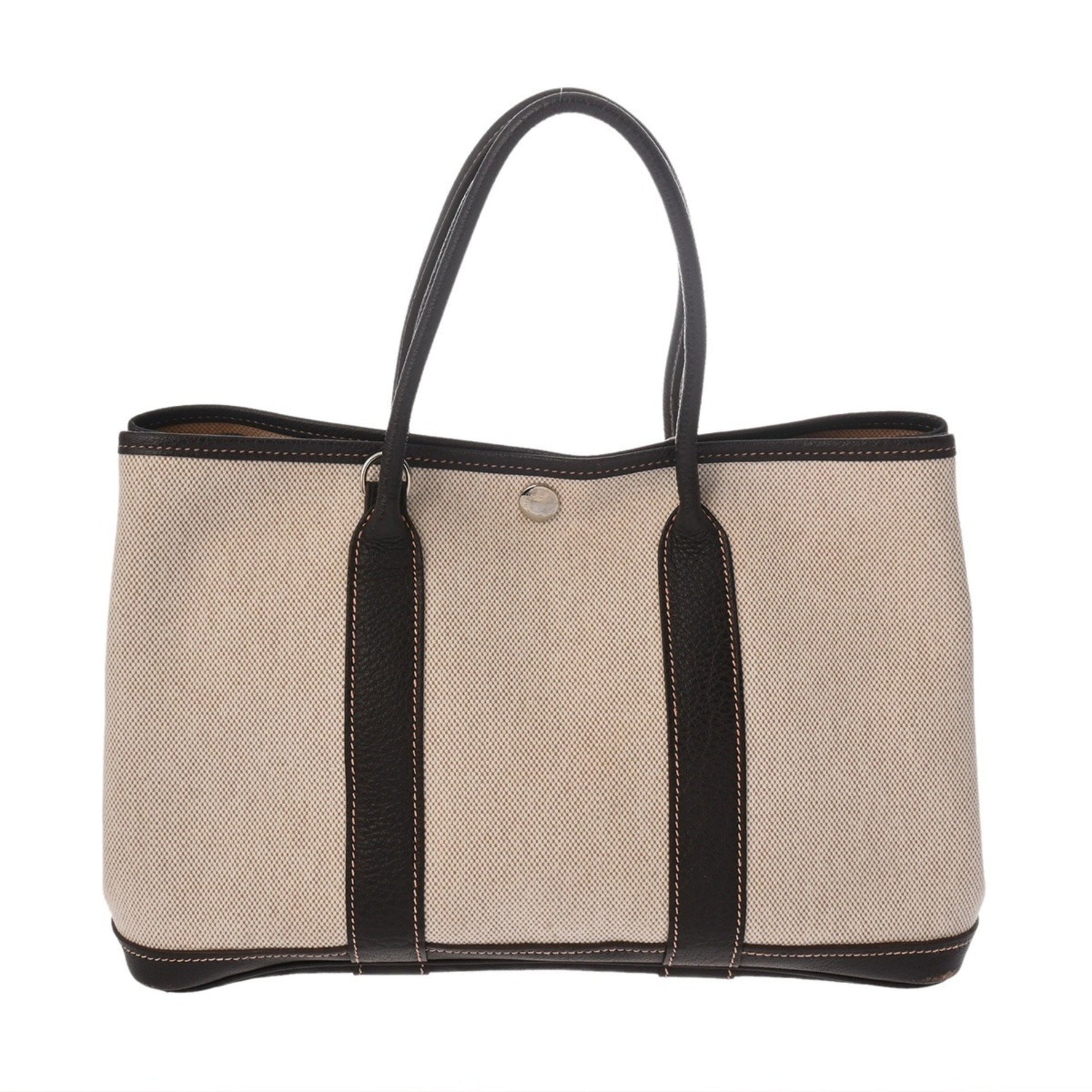 HERMES Garden Party TPM □I Stamp (circa 2005) Toile H Buffle Skipper Handbag, Condition: B, Pre-owned, Ginzo