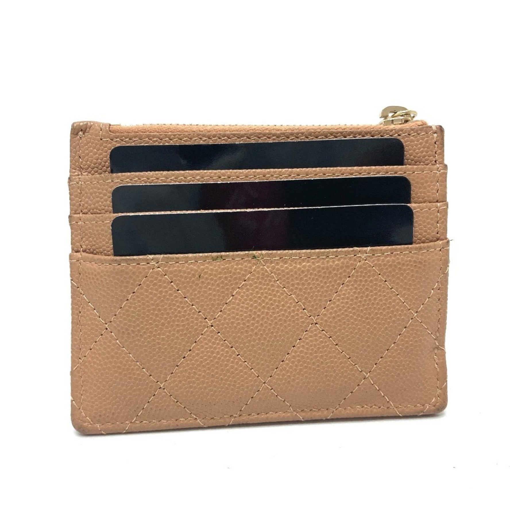 CHANEL Coco Mark Matelasse Wallet Compact Bi-fold Caviar Skin