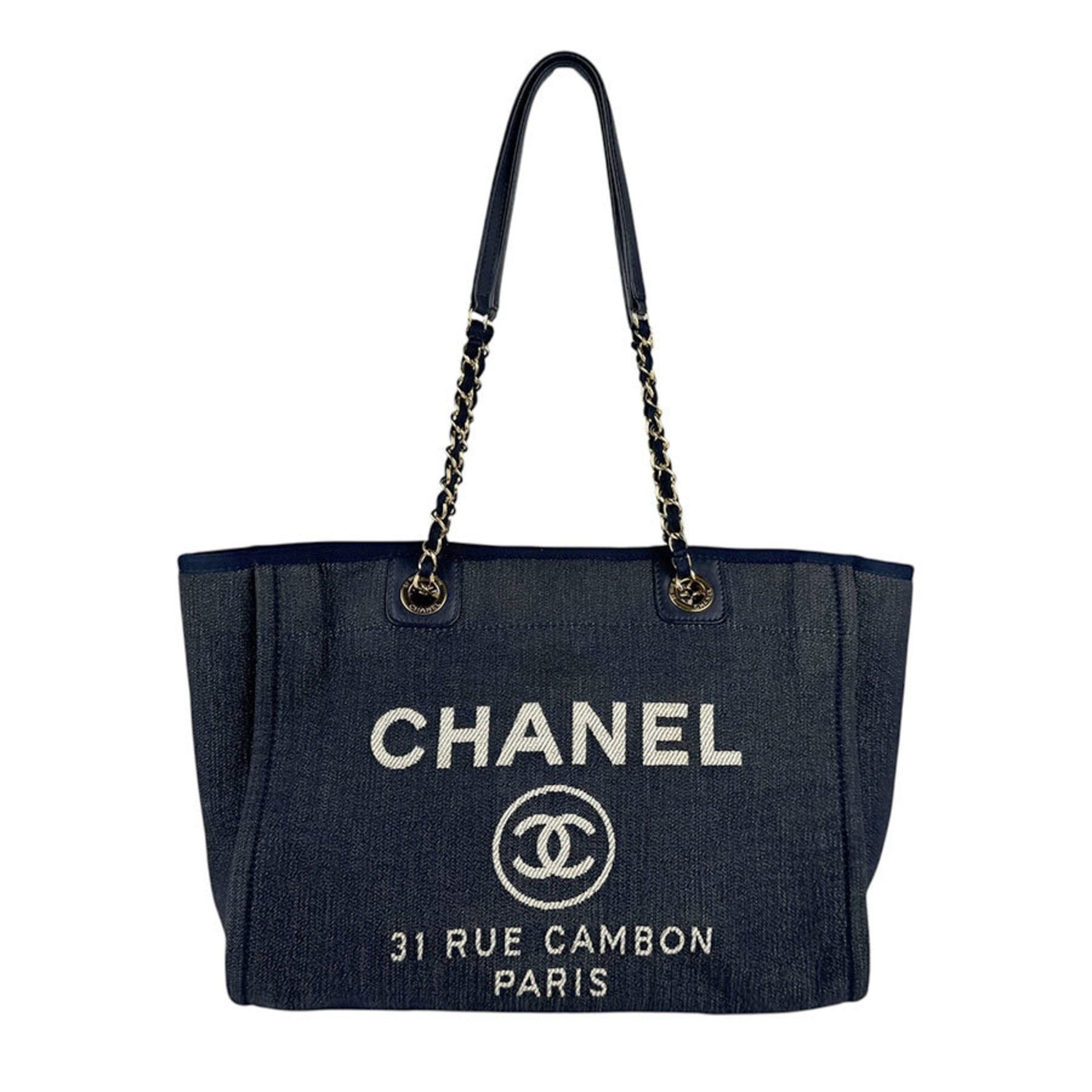 CHANEL Deauville MM Shoulder Bag in Canvas