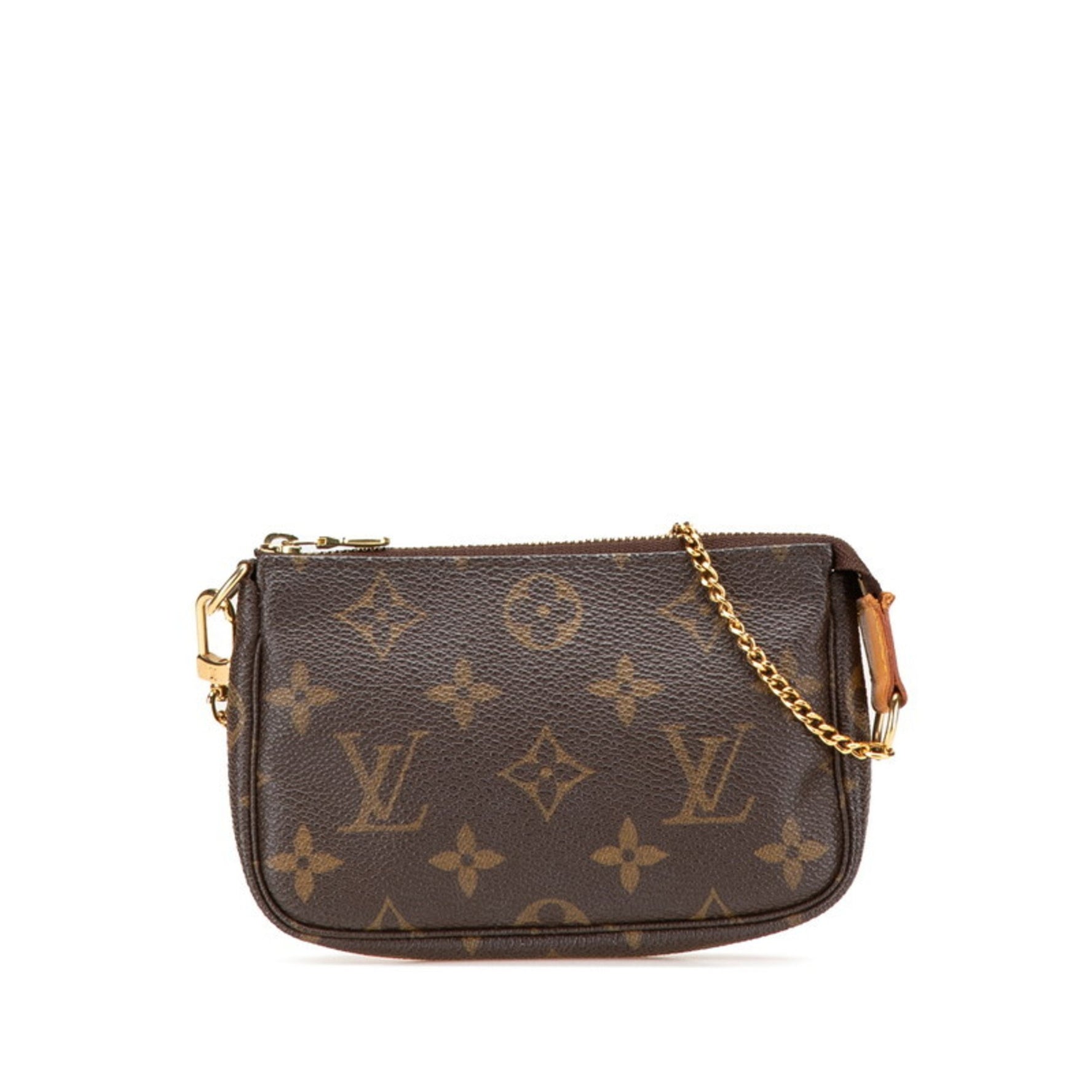 Louis Vuitton Monogram Accessoires Chain Pouch Brown Leather