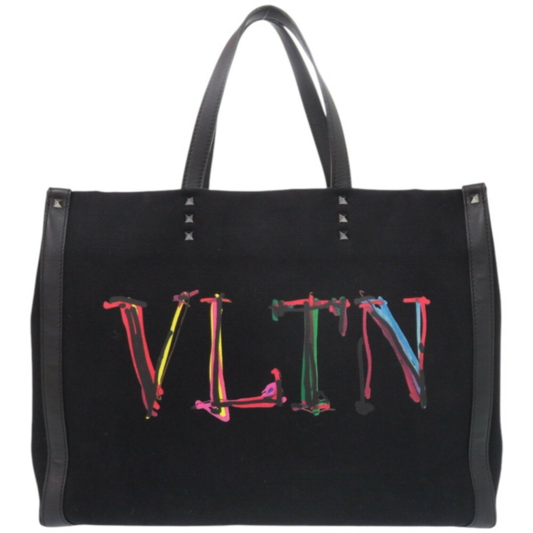 Valentino Garavani Canvas/Leather Tote Bag