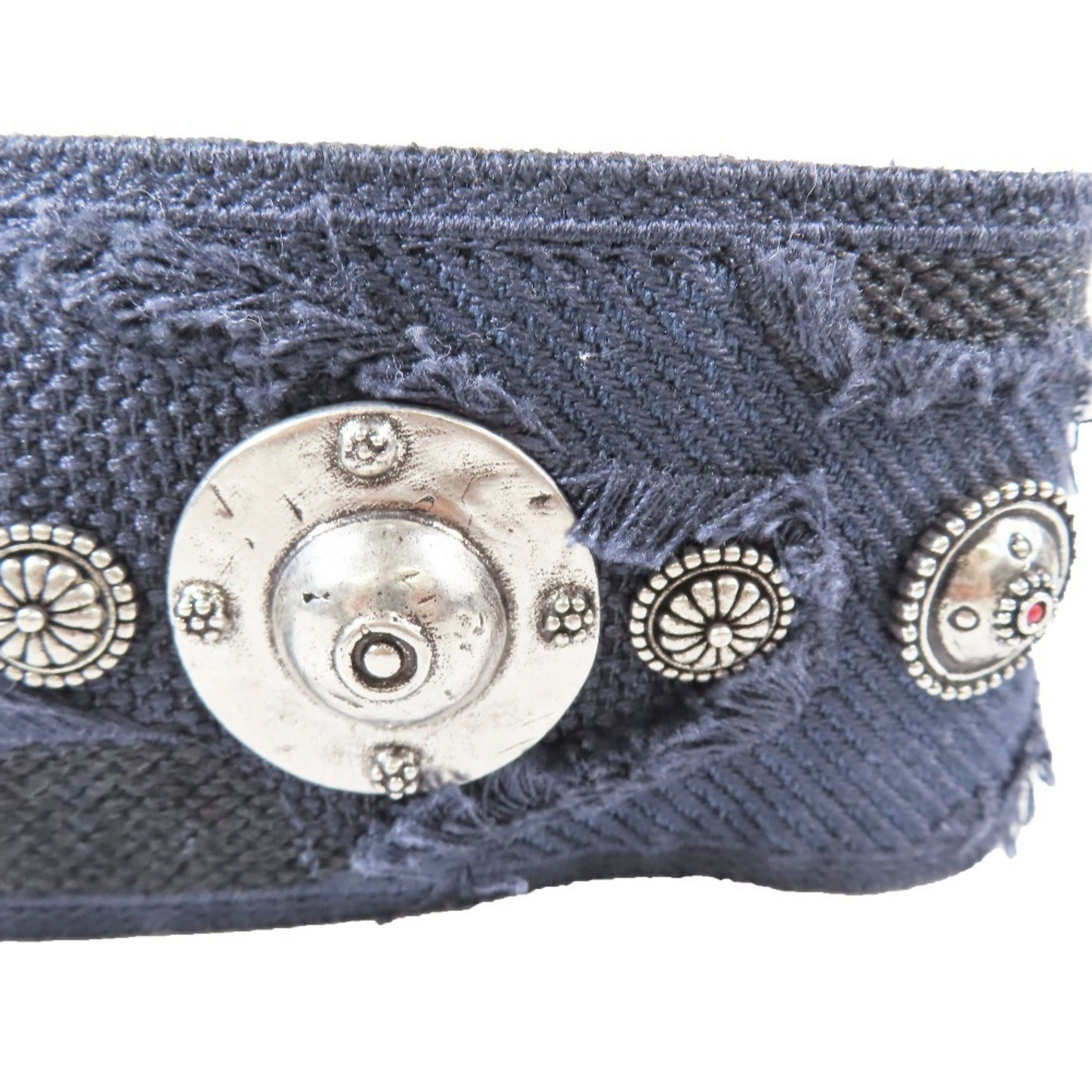 Christian Dior Shoulder Strap Concho Medallion Embroidered Accessory for Bags Navy