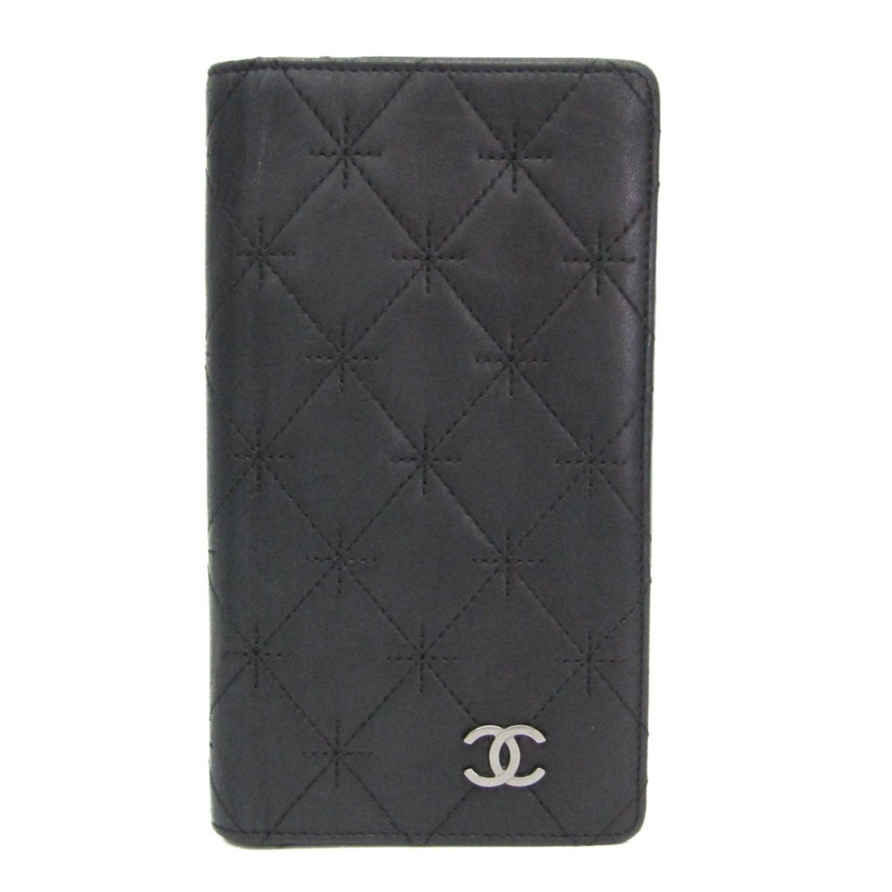 Chanel Coco Mark Lambskin Long Wallet (bi-fold)