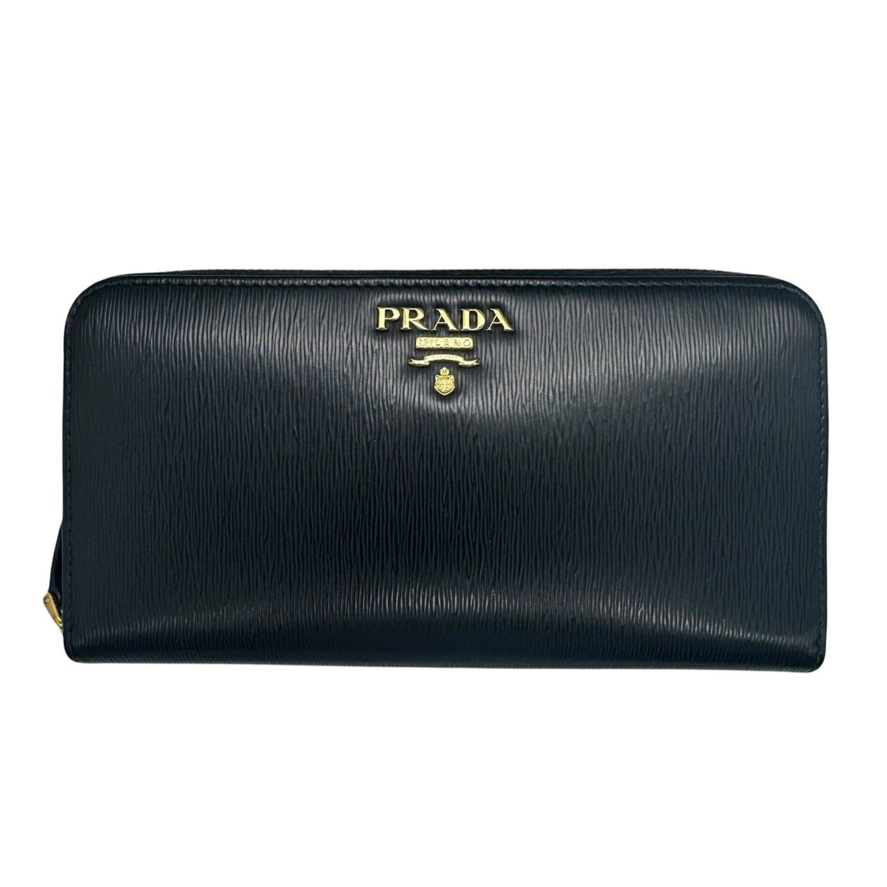 PRADA Round Saffiano Vitello Move Long Wallet
