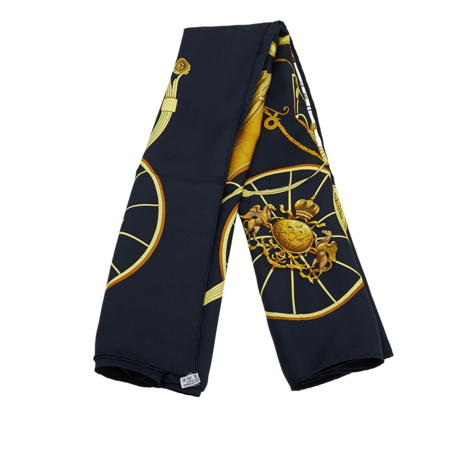 Hermes Hermès Carré 90 SPRINGS Carriage Print Scarf, Black and Multicolor Silk