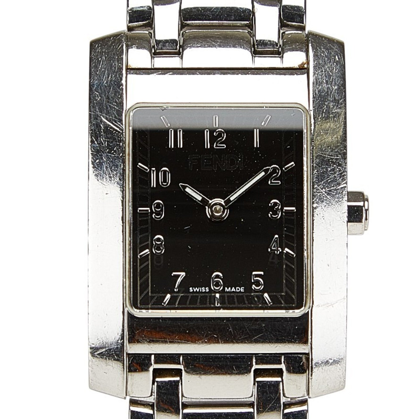 Fendi Horologi Classico Watch Quartz Movement Black Dial Stainless Steel