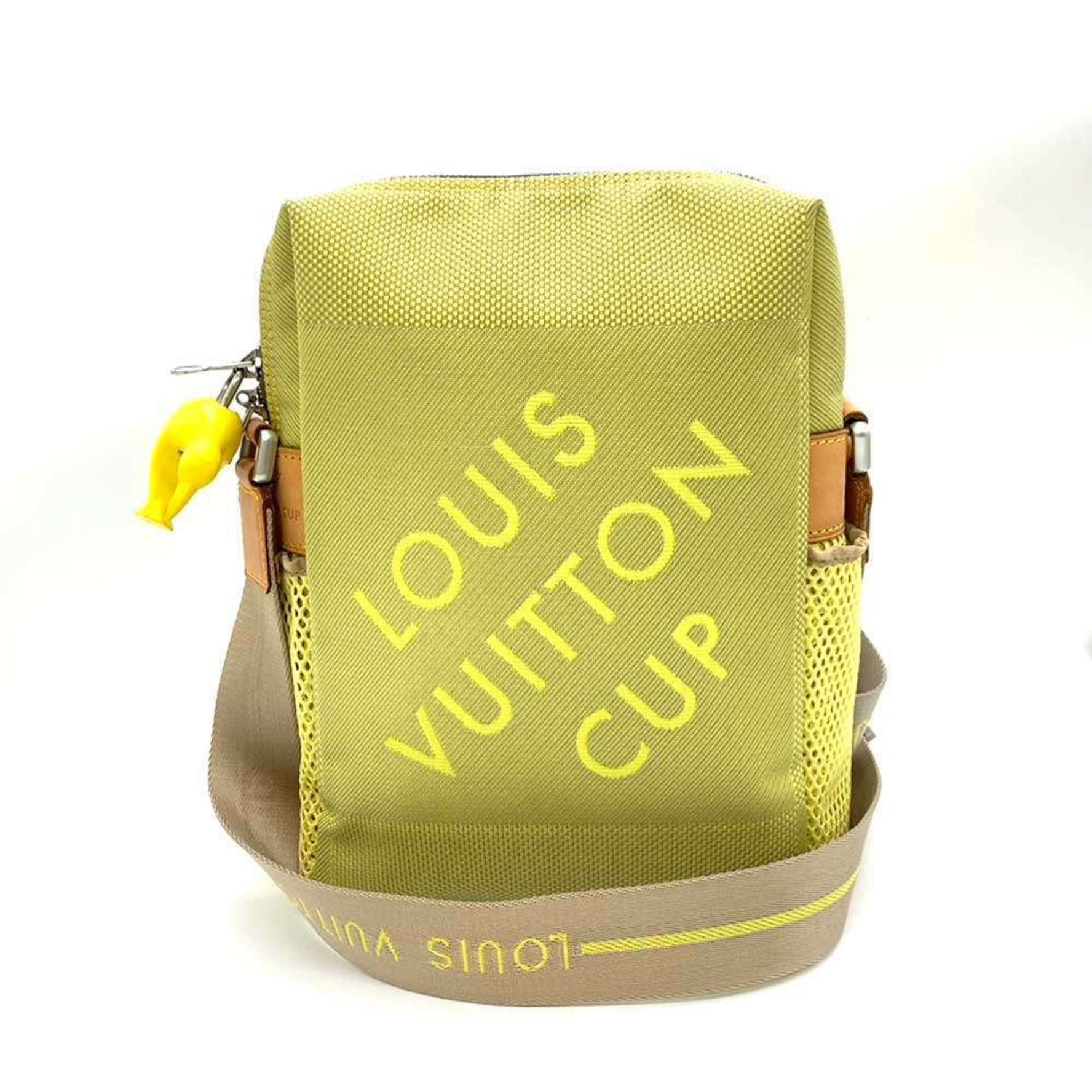 Louis Vuitton Bag Weatherly LV Cup Yellow x Gray Shoulder Pochette Crossbody Kiwi Men's Damier Geant Canvas LOUISVUITTON