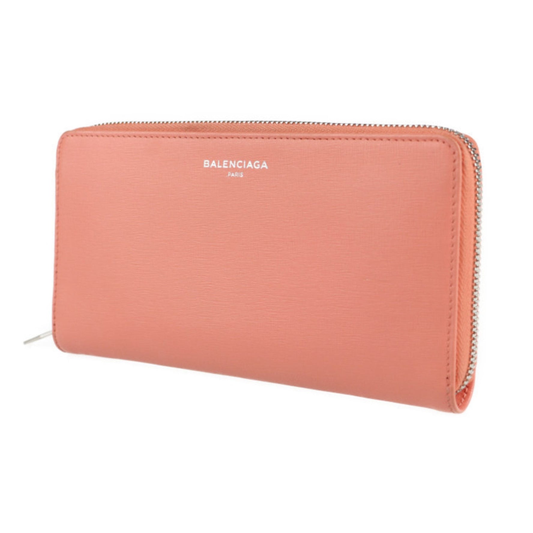 BALENCIAGA Essential Long Wallet Leather Salmon Pink Round 2107043007233R1